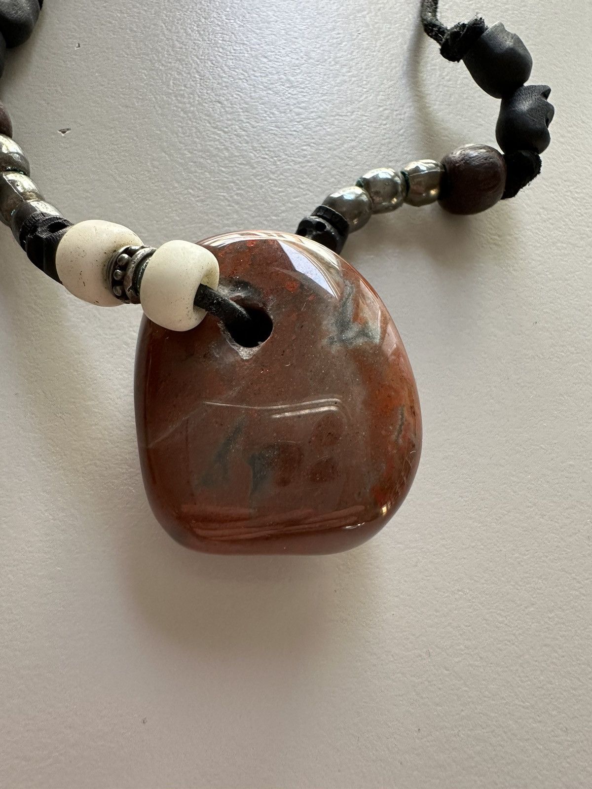 Saint Laurent Paris Saint Laurent ss15 psych rock stone/leather necklace Size ONE SIZE - 5 Thumbnail