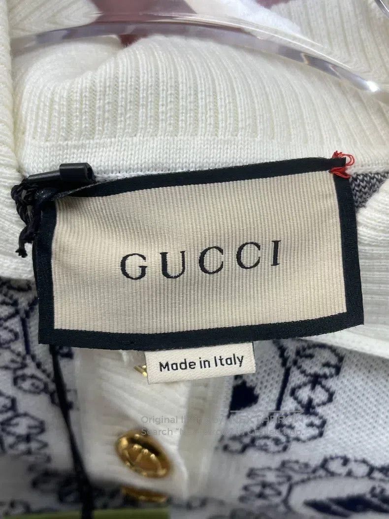 Gucci Gucci White animal pattern knitted short-sleeved polo shir Size XXS / US 00 / IT 34 - 3 Thumbnail