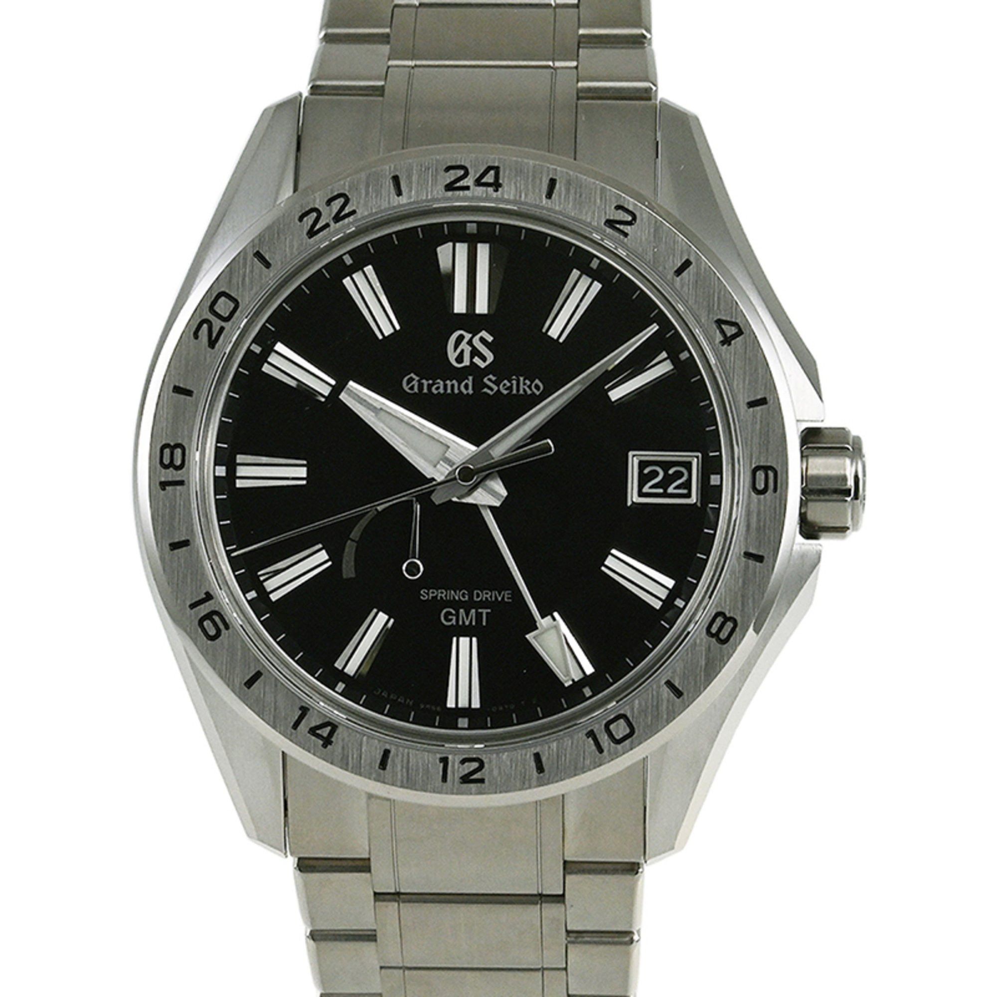 image of Seiko Grand Seiko Evolution 9 Collection 9R Spring Drive Gmt Watch Sbge283 in Black, Women's