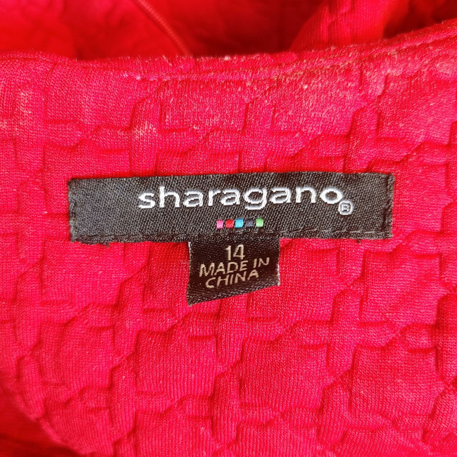 Other Sharagano Women's 14 Hot Pink Long Sleeve Dress w/ Pockets! Size XL / US 12-14 / IT 48-50 - 3 Thumbnail