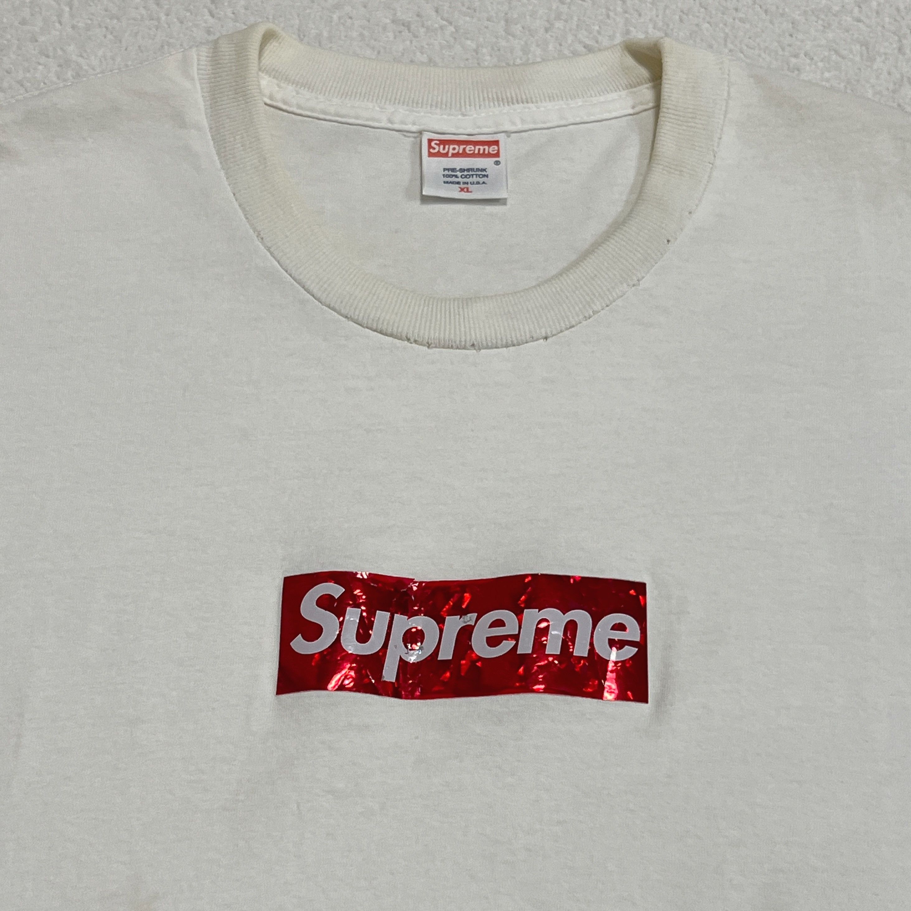 Supreme Supreme 2006 Holographic Box Logo Tee Red On White Size US XL / EU 56 / 4 - 2 Thumbnail