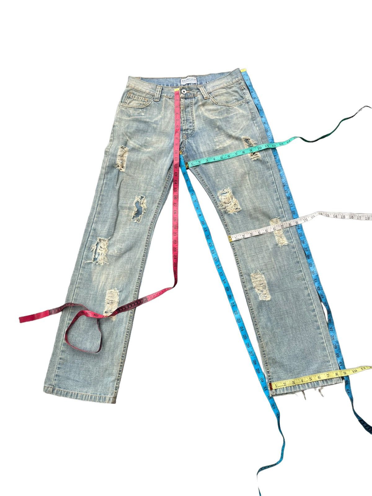 Designer Vintage Kemitch Socialite Faded Distressed Denim Size US 32 / EU 48 - 20 Thumbnail