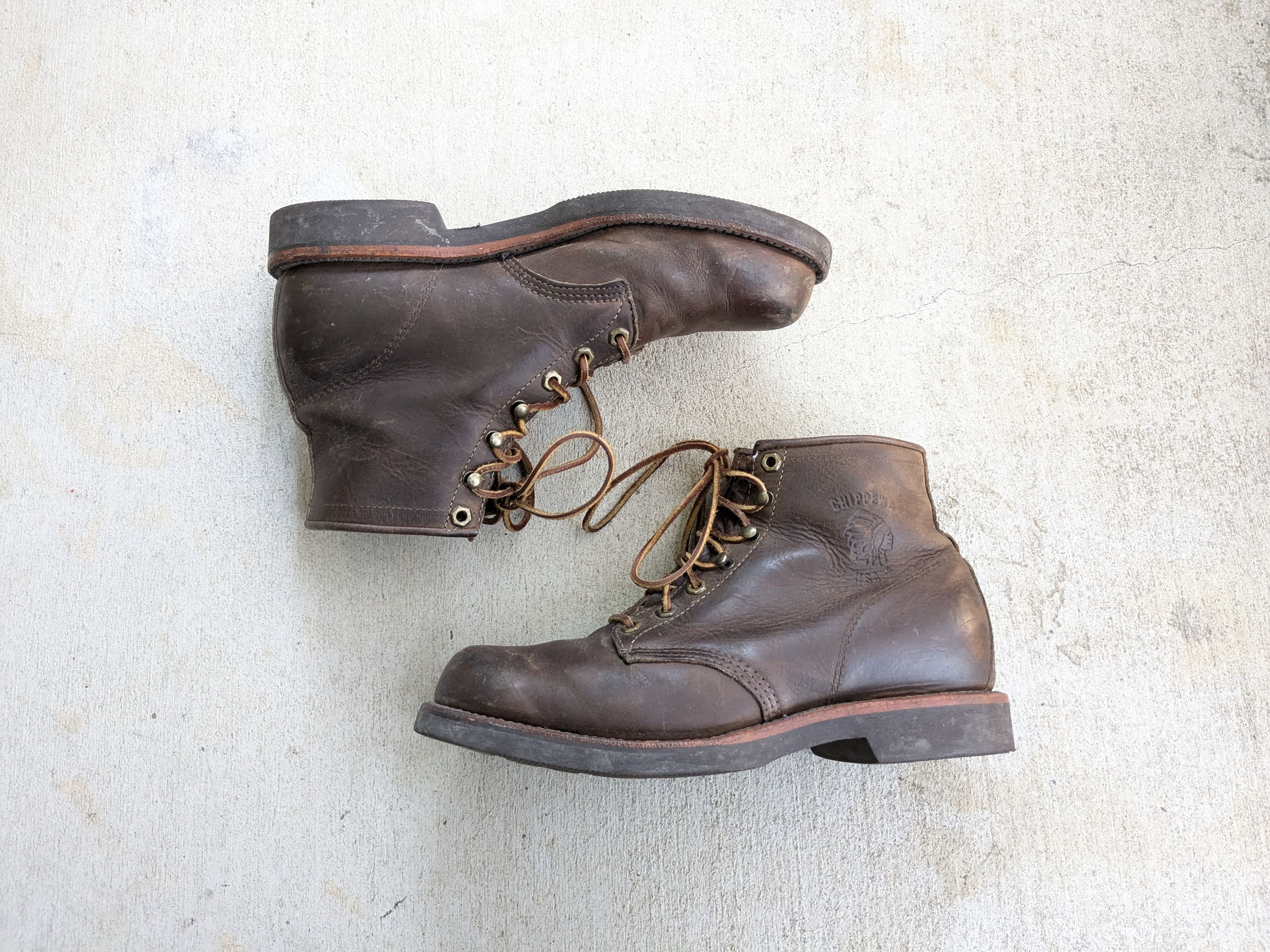 Chippewa × Vintage Chippewa Boots Brown 9.5 Leather Rubber Combat Work Vibram Size US 9.5 / EU 42-43 - 1 Thumbnail