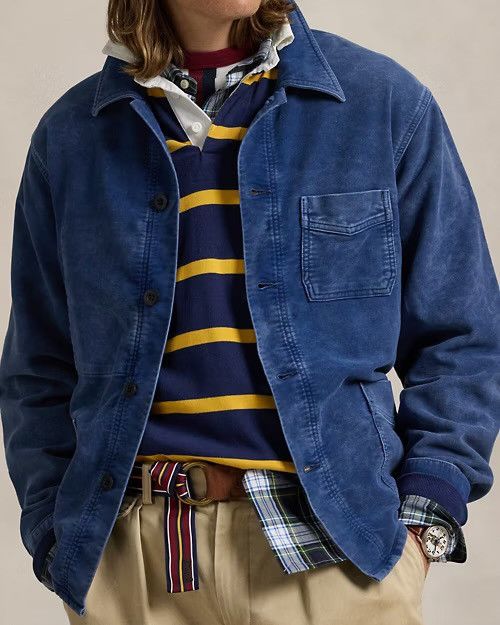 Polo Ralph Lauren Polo Ralph Lauren Moleskin Utility Jacket Melazzo (Blue) XL Size US XL / EU 56 / 4 - 5 Thumbnail