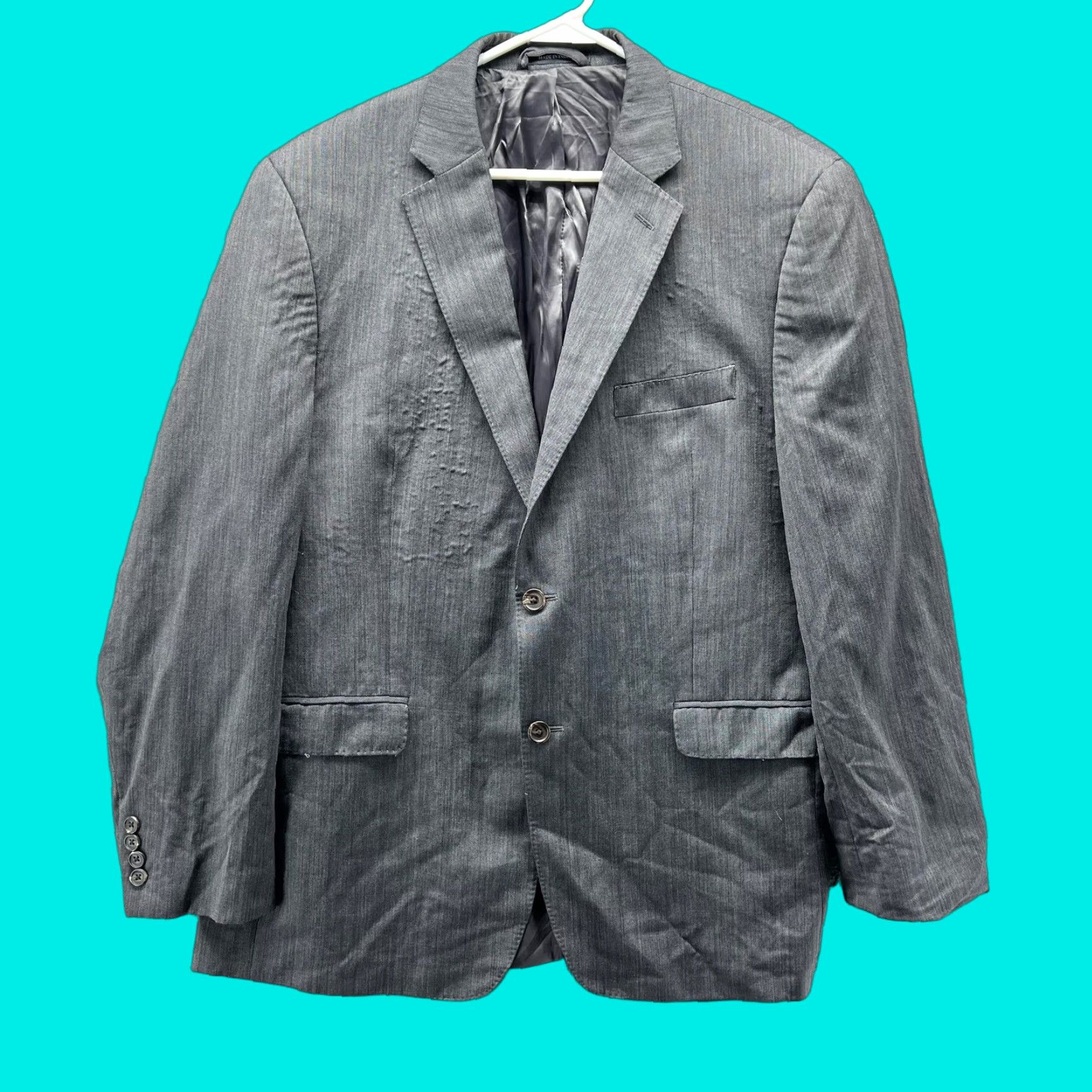 Ralph Lauren VINTAGE Lauren Ralph Lauren Blazer Mens 44R Gray Wool Slim Fit Sport Coat Jacket Size 44R - 1 Thumbnail