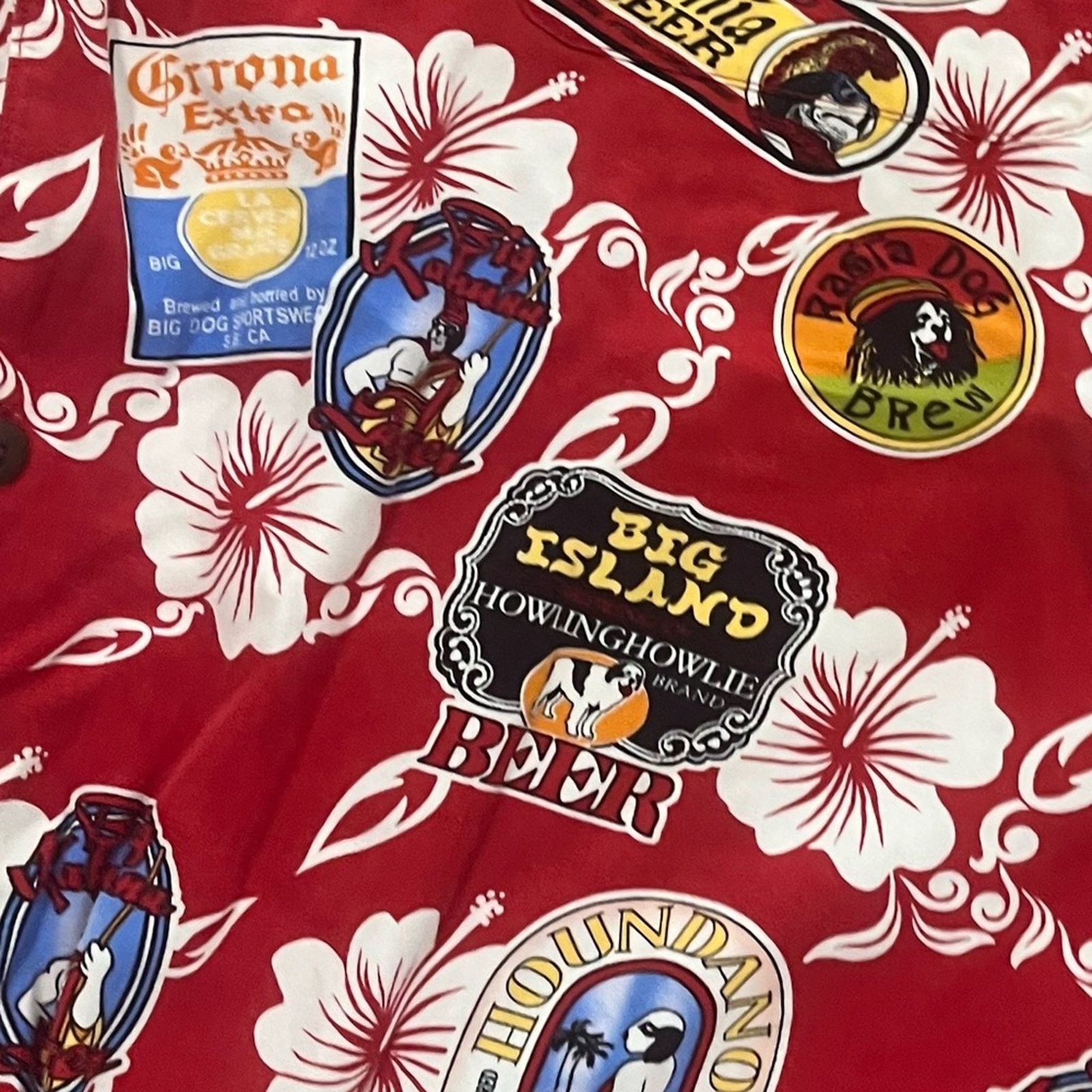 Big Dogs Big Dogs Shirt Button Up Hawaiian Dog Beer Tropical Size 3X Size US XXL / EU 58 / 5 - 3 Thumbnail