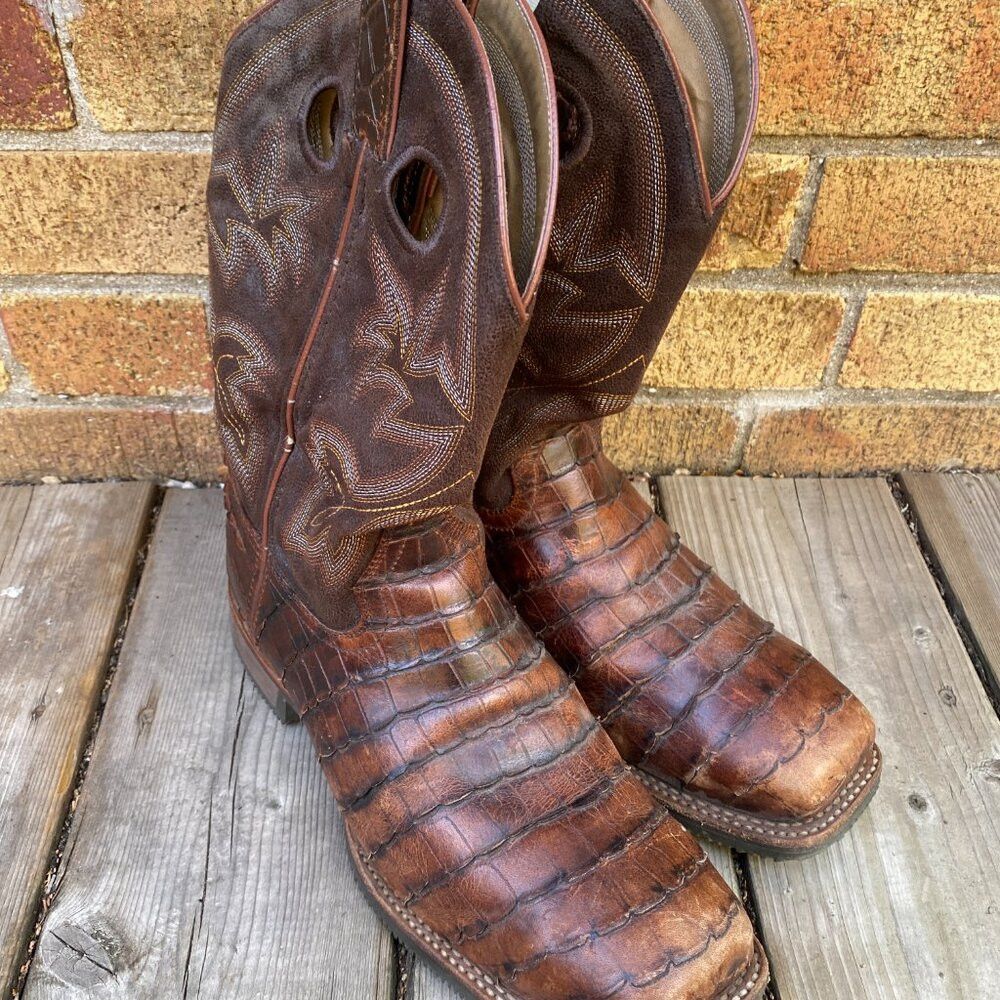DOUBLE HELIX Double-H Boots Men's Size 8.5 Wide Roper Western Cowboy Le Size US 8.5 / EU 41-42 - 5 Thumbnail