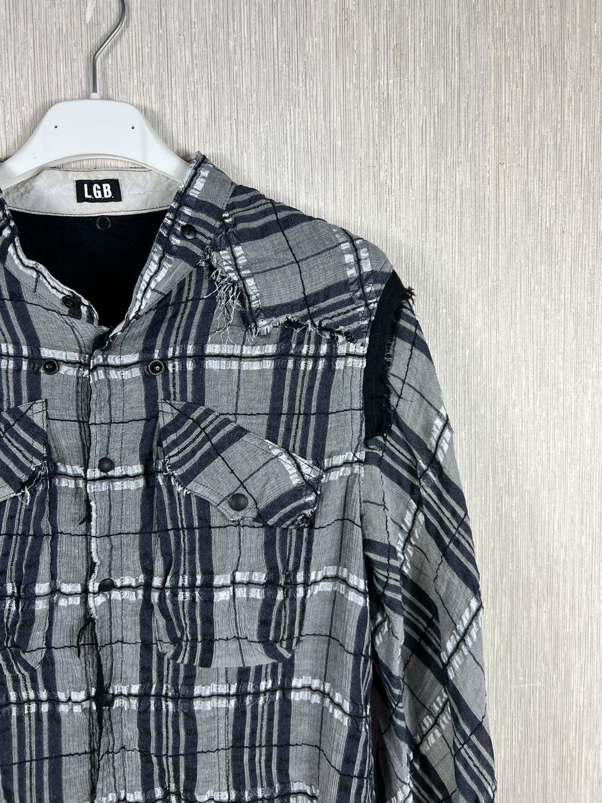 Le Grande Bleu (L.G.B.) L.G.B Le Grande Bleu rockabilly ripped plaid button up shirt Size US S / EU 44-46 / 1 - 3 Thumbnail