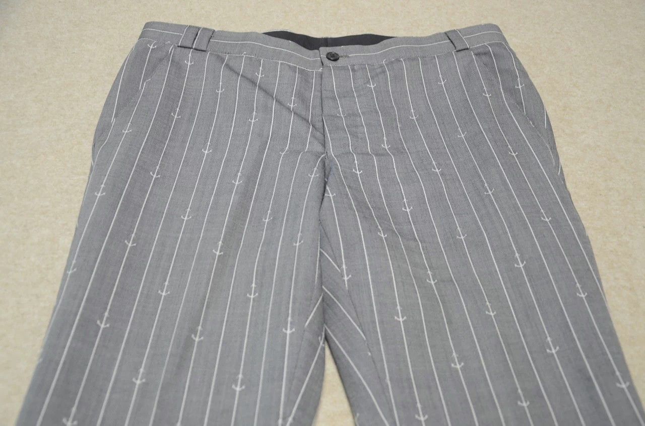 Thom Browne Thom Browne Anchor 9" Wool Trouser Gray Size 2 Size 36S - 2 Thumbnail