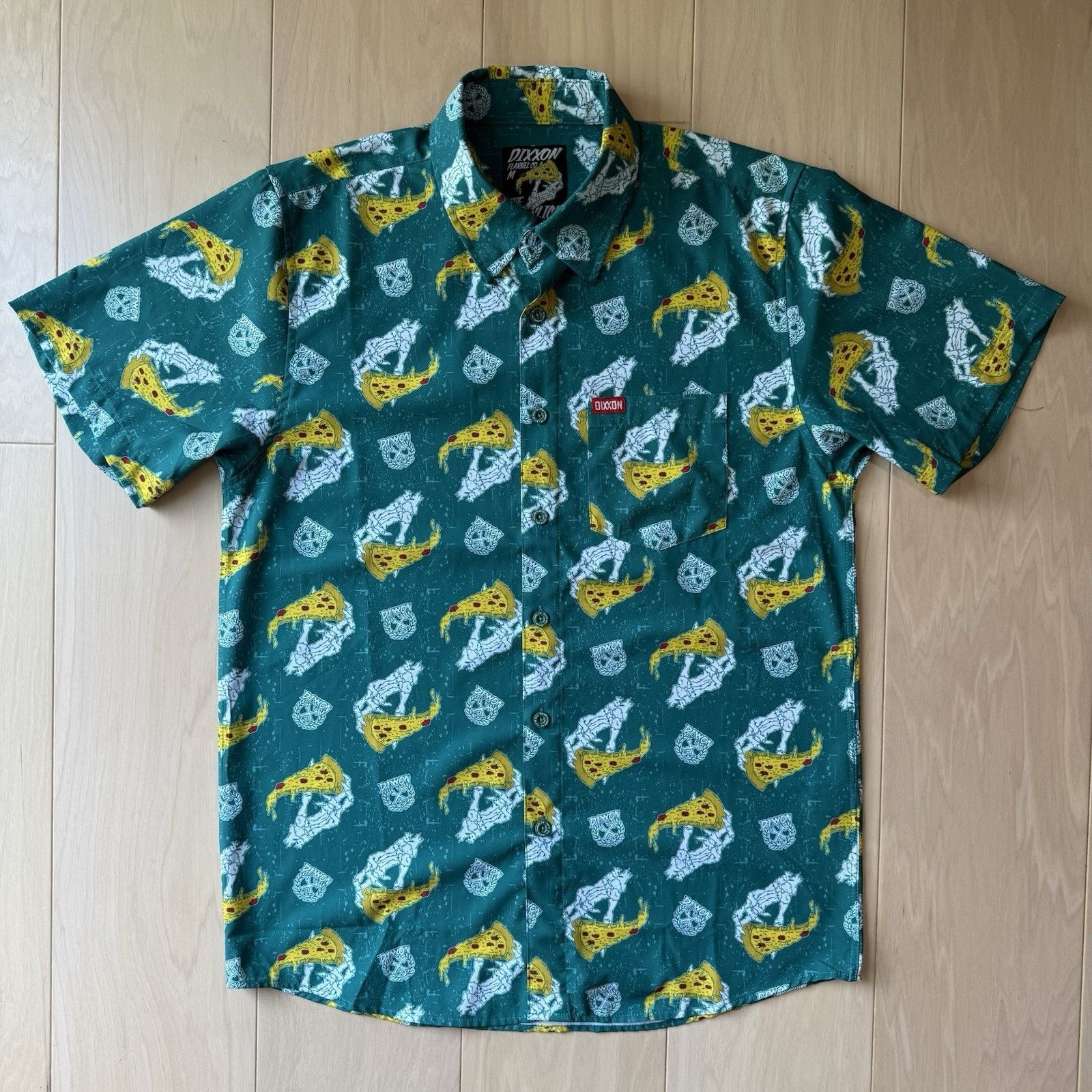 Dixxon Dixxon Shirt M Green The Slice Pizza Short Sleeve Button Up Size US M / EU 48-50 / 2 - 2 Thumbnail