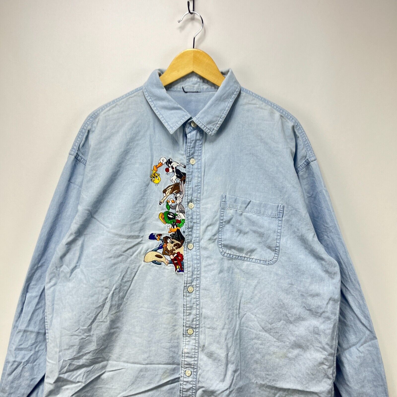 Vintage Vintage 90s Looney Tunes Button Up Longsleeve Shirt 2XL Size US XXL / EU 58 / 5 - 2 Thumbnail