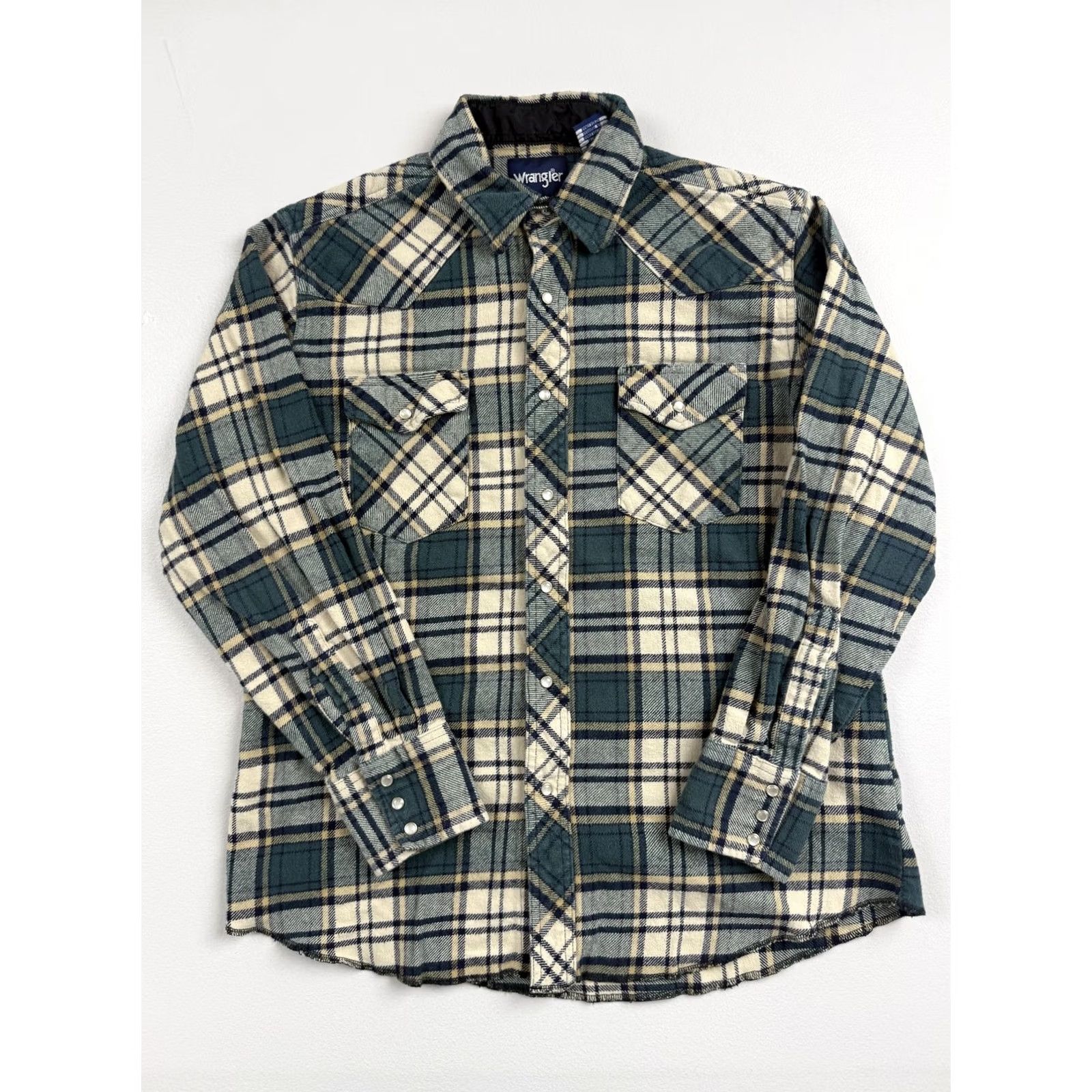 Wrangler Wrangler Mens Large Plaid Flannel Shirt - Regular Fit Size US L / EU 52-54 / 3 - 2 Thumbnail