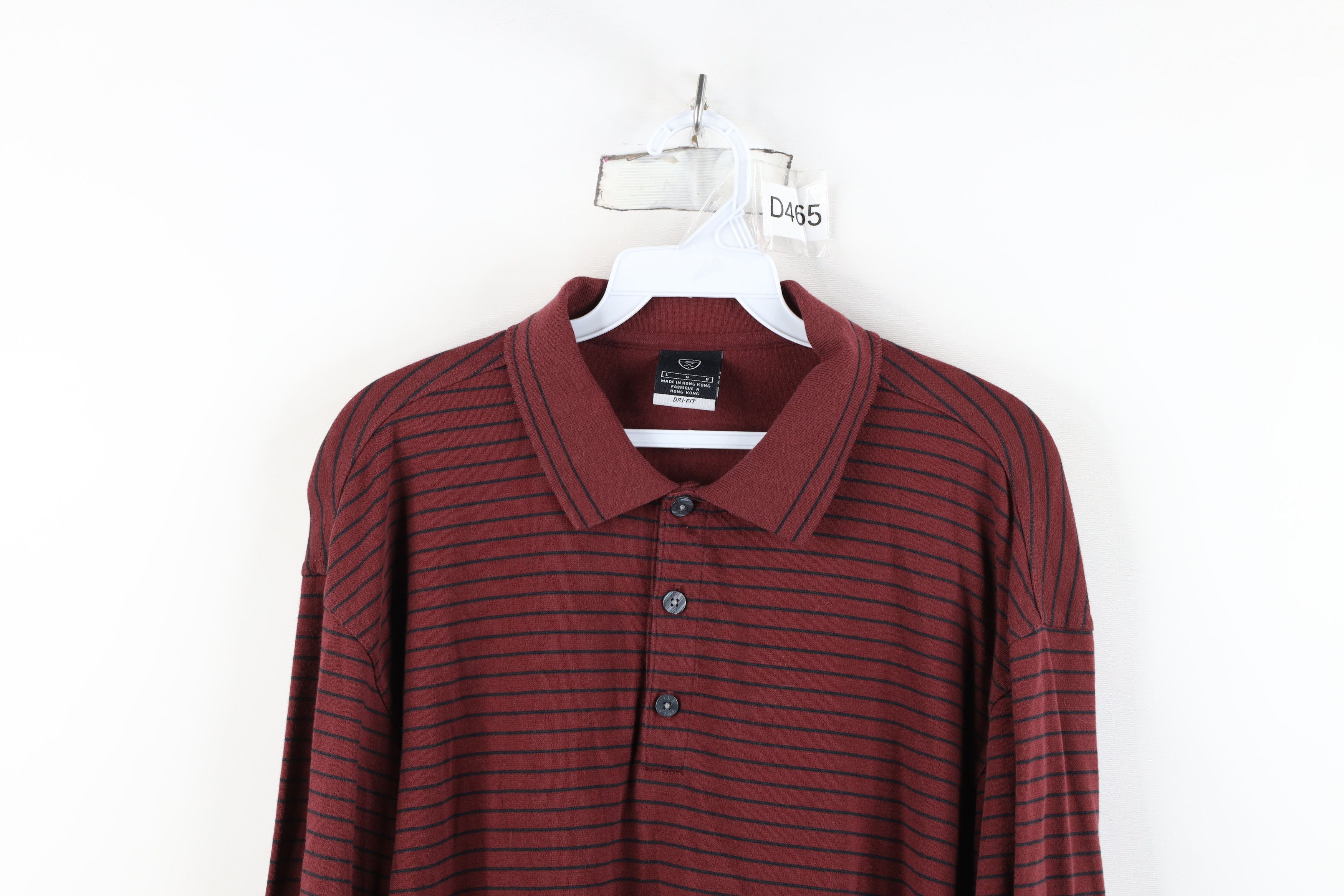 Nike Vintage Y2K Nike Golf Mini Swoosh Striped Long Sleeve Polo Size US L / EU 52-54 / 3 - 2 Thumbnail