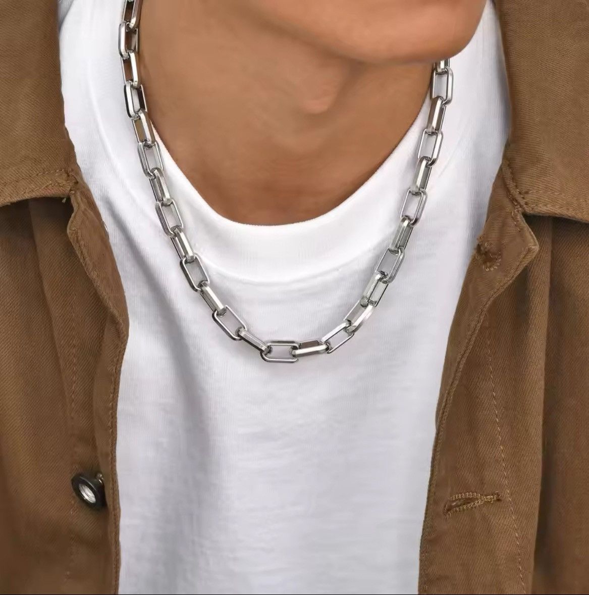 Other Stainless Steel Square Chain Collar, Size ONE SIZE - 6 Thumbnail