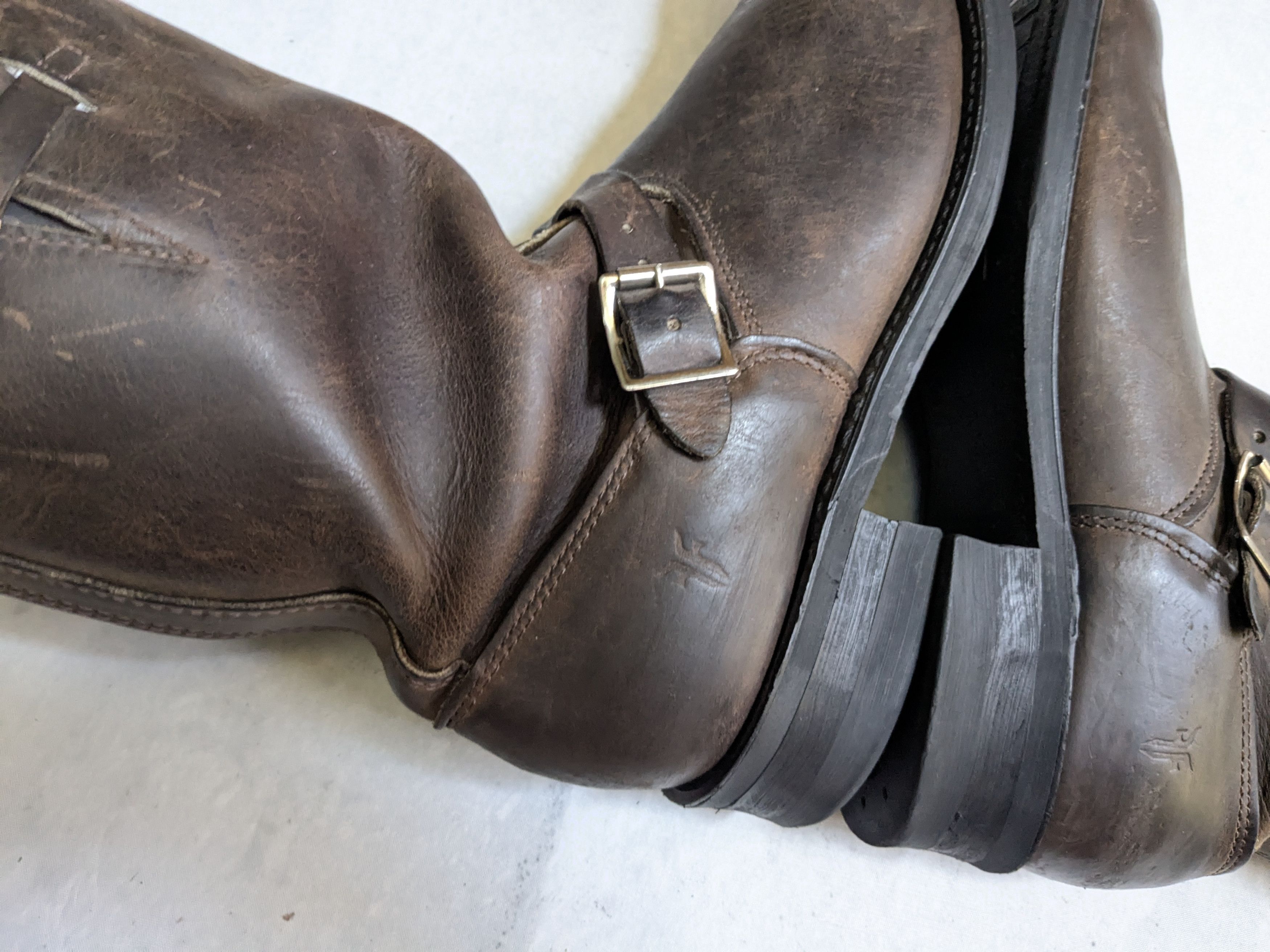 Frye Frye Engineer Boots Brown 12 M Leather Buckle Strap USA Size US 12 / EU 45 - 11 Thumbnail