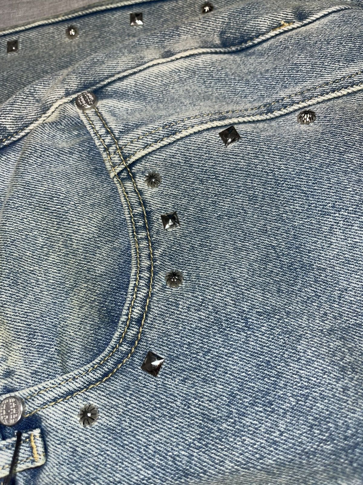 Homme + Femme La HOMME+FEMME Studded Denim Jeans Size US 38 / EU 54 - 6 Thumbnail