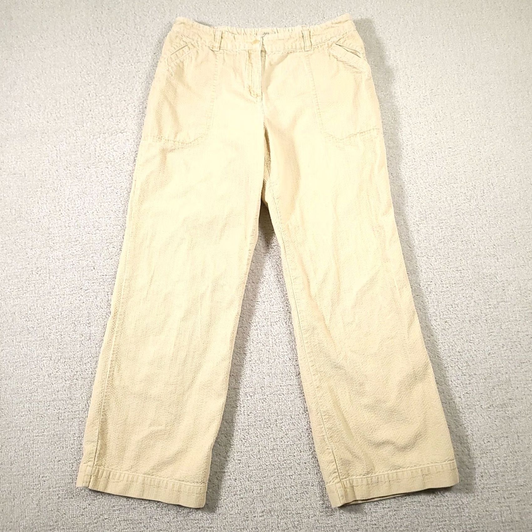 J. Jill J Jill Corduroy Pants Women's 10P Beige Straight Leg Button Flap Pockets Pants Regular Size 32" / US 10 / IT 46 - 2 Thumbnail
