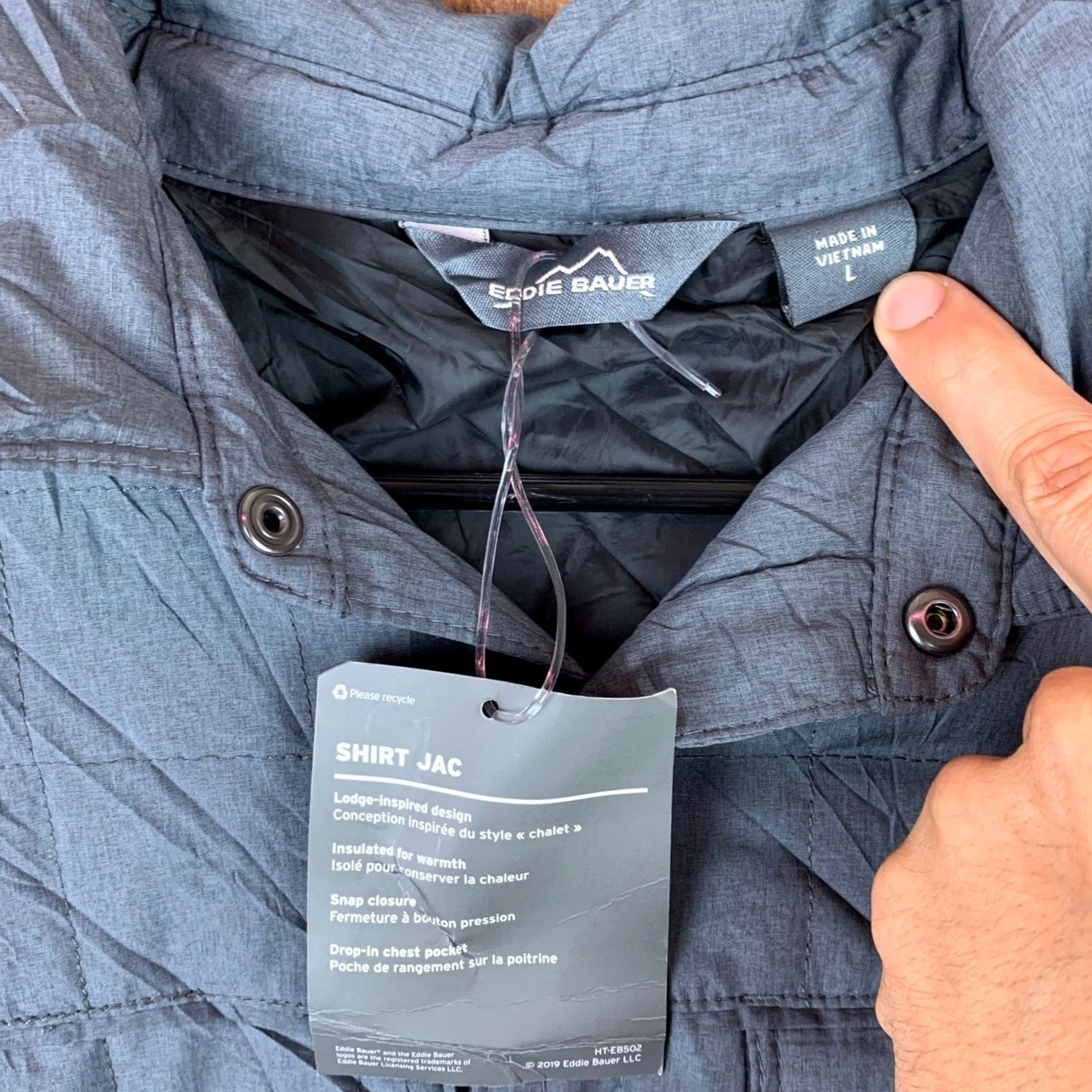 Eddie Bauer Eddie Bauer Shirt Mens L Gray Quilted Jac Mid Weight Insulated Snap Reds Size US L / EU 52-54 / 3 - 6 Thumbnail