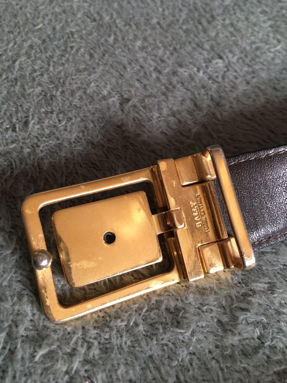 Bally BALLY Black/Grey Leather Italy Mens Belt Size ONE SIZE - 3 Thumbnail