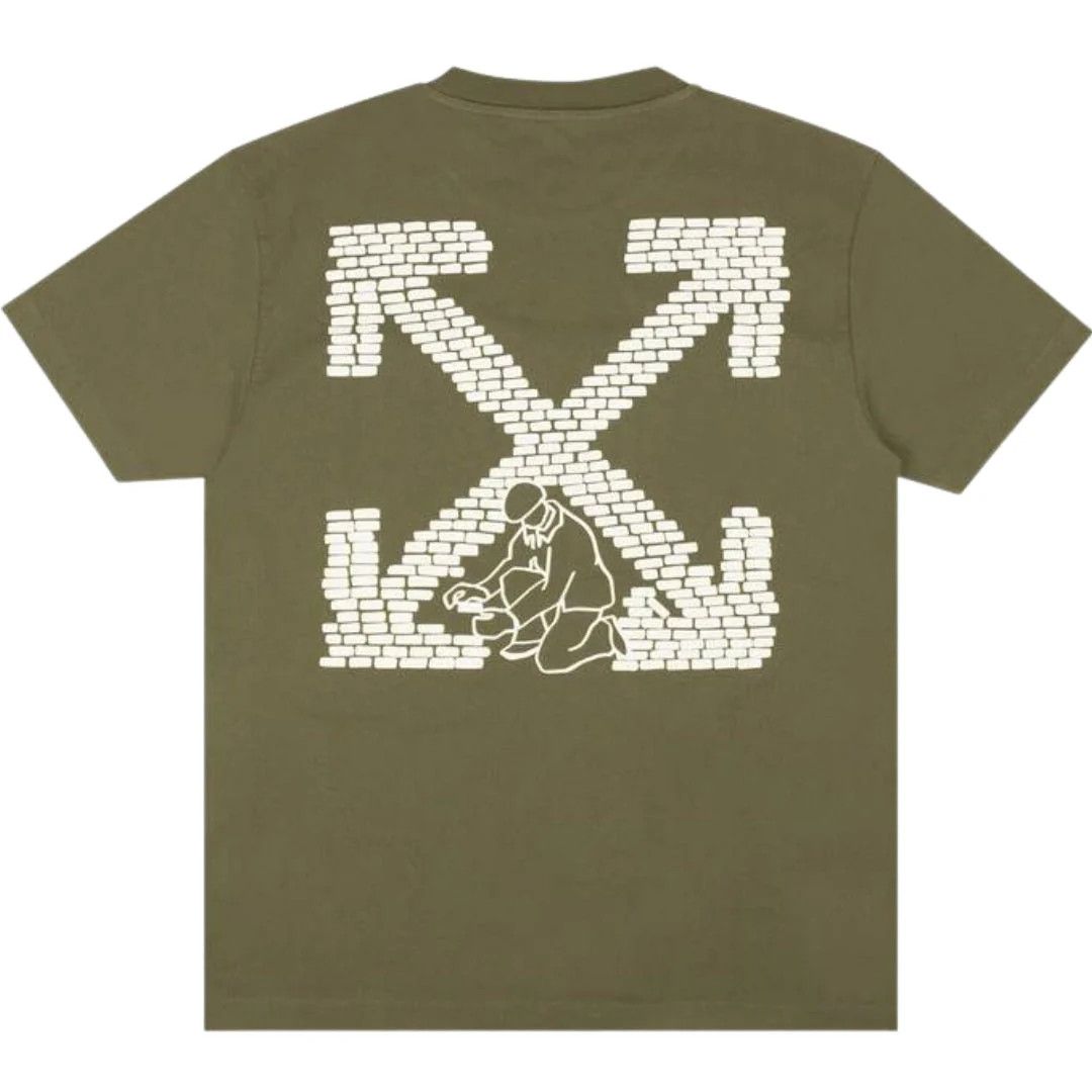 Off-White o1w1db10824 Bricks Slim S/S Tee in Army Green Size US S / EU 44-46 / 1 - 2 Thumbnail