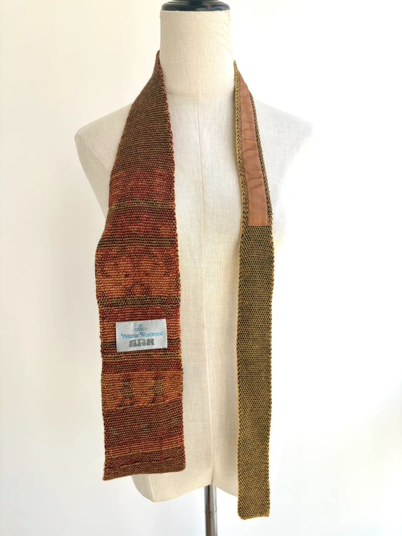 Vivienne Westwood Vivienne Westwood Mid-aged yellow graffiti knitted tie Size ONE SIZE - 3 Thumbnail