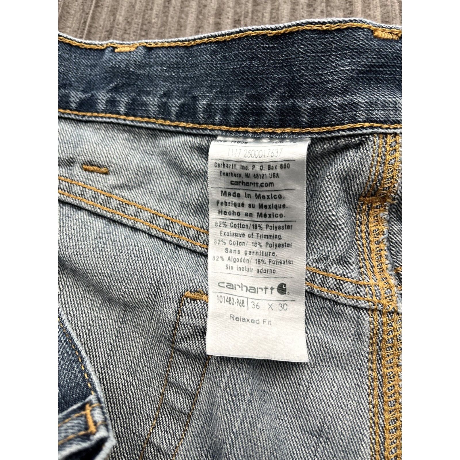 Carhartt Carhartt Jeans Men Size 36/30 Blue Cotton Workwear Outdoors Relaxed Fit Regular Inseam 30 Size US 36 / EU 52 - 3 Thumbnail
