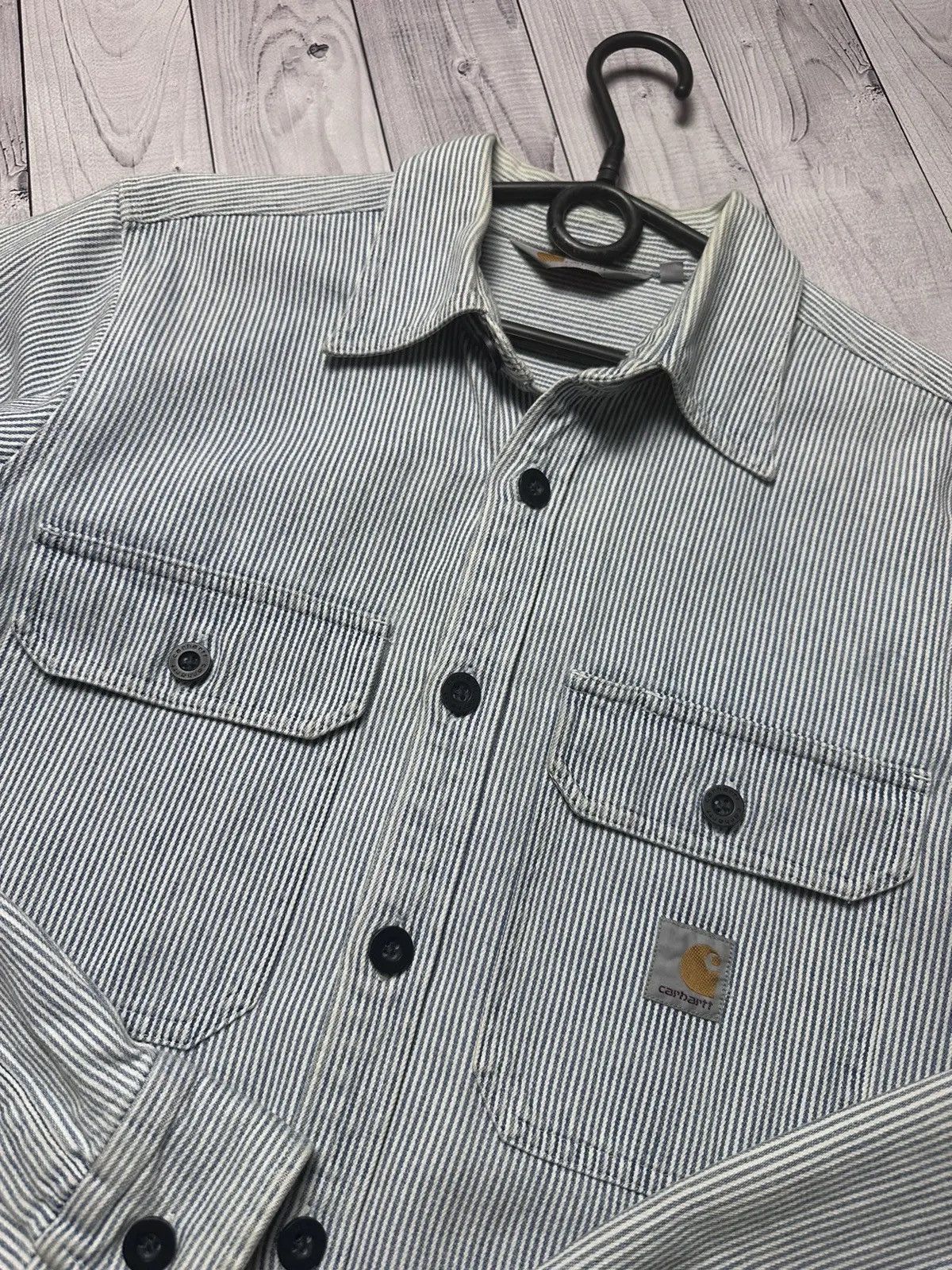 Carhartt Vintage Carhartt Wip denim shirt logo striped size S/M Size US S / EU 44-46 / 1 - 6 Thumbnail