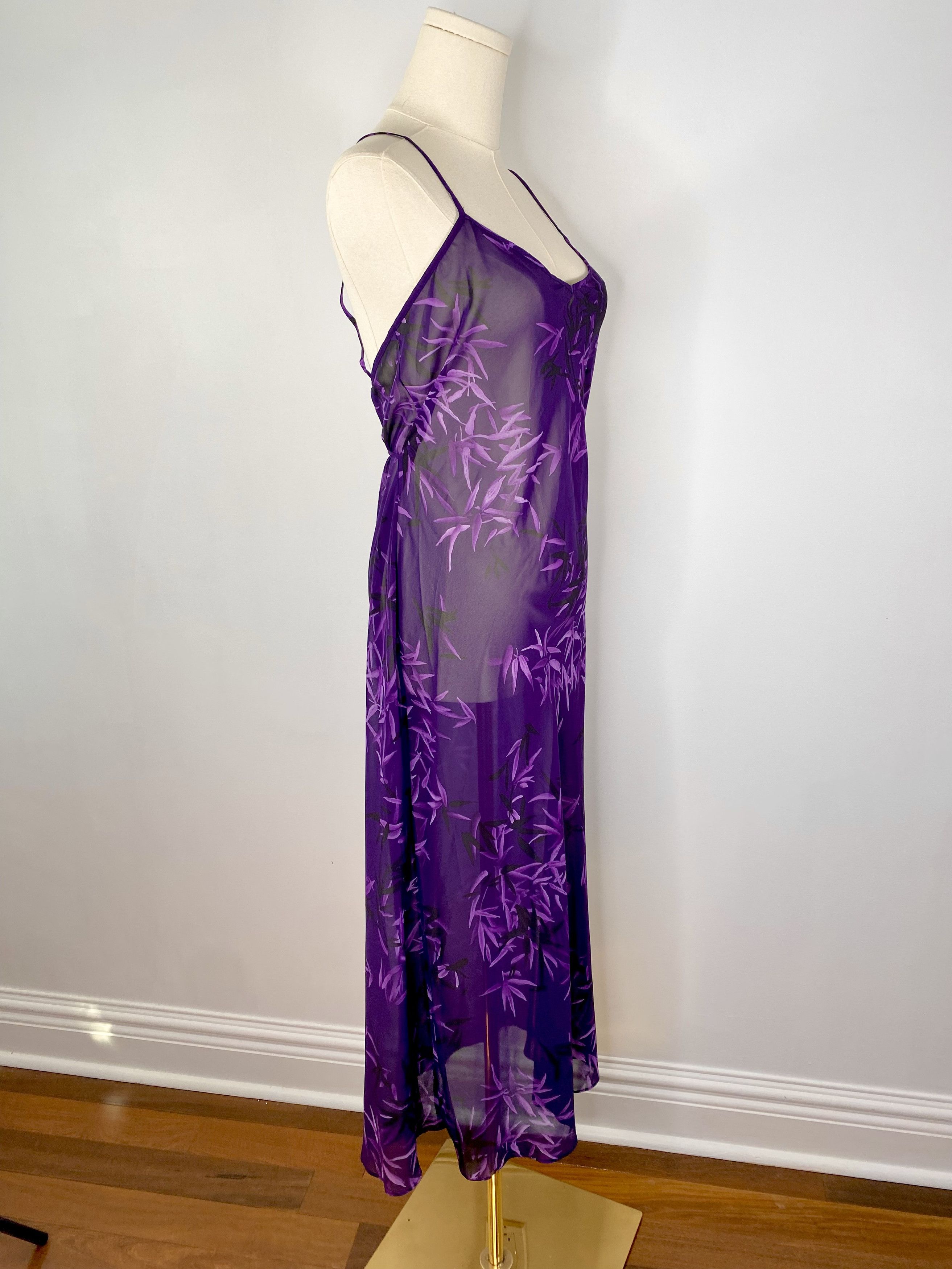 Calvin Klein Calvin Klein - Purple Sheer Nightgown Size ONE SIZE - 4 Thumbnail