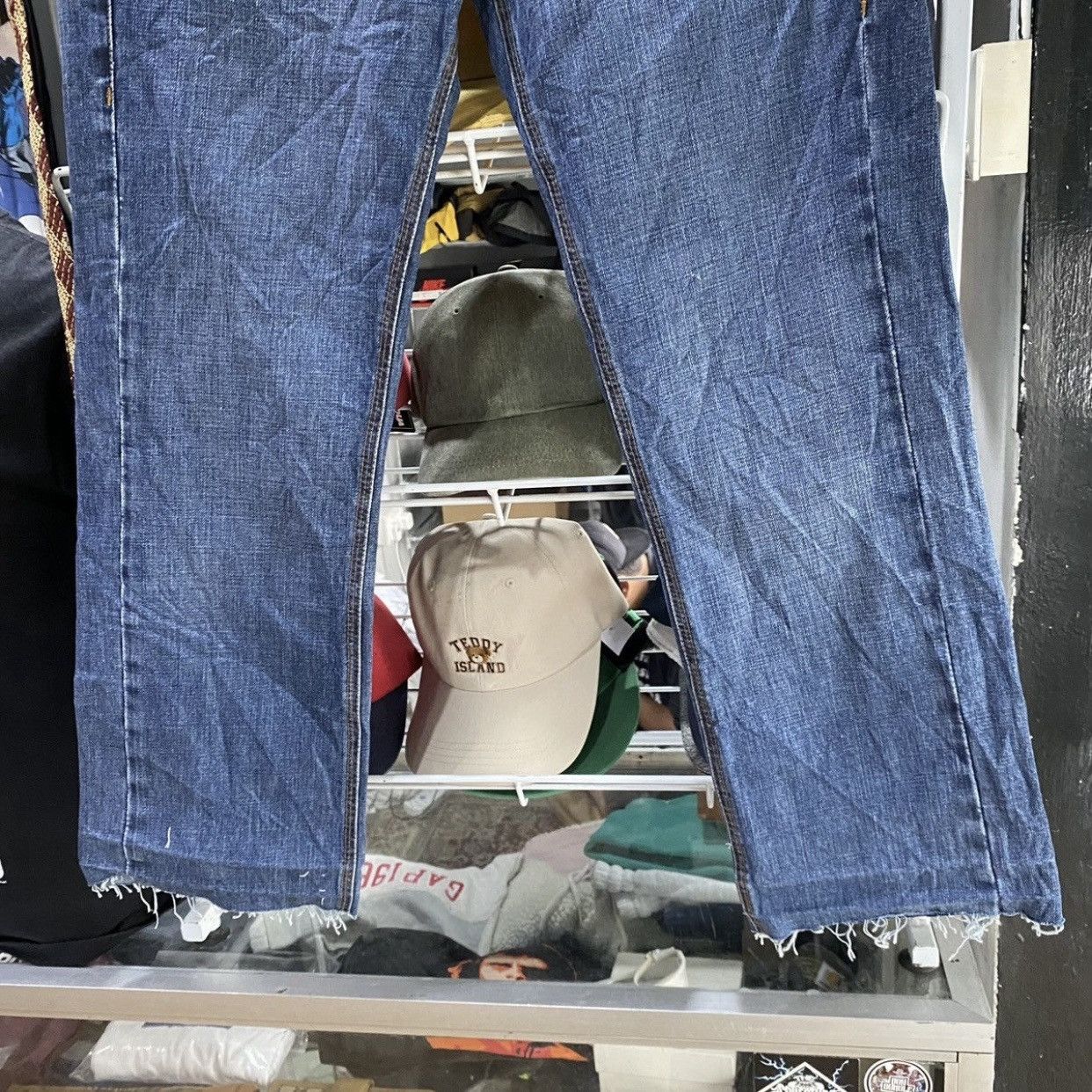 Versace Archival Versace Y2K Frayed Pocket Distressed Jeans Blue Size US 29 - 4 Thumbnail