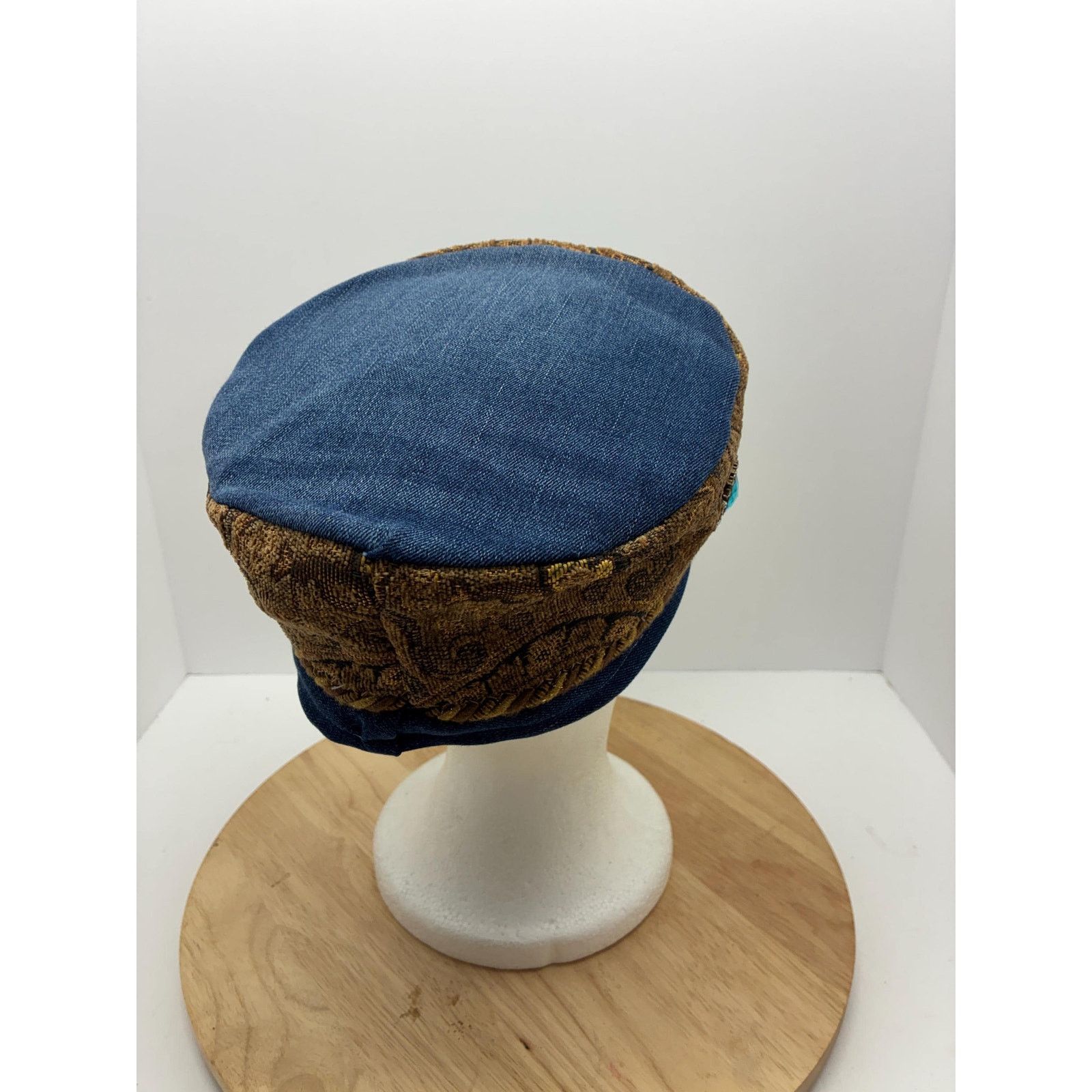 Other Handmade Denim & Tapestry Cap – Small 22” – Upcycled Size ONE SIZE - 5 Thumbnail
