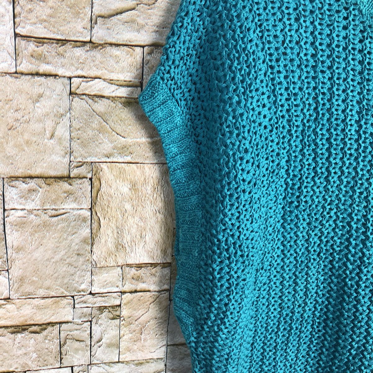 Uniqlo Blue crochet mesh net sleeveless Knitwear #A789