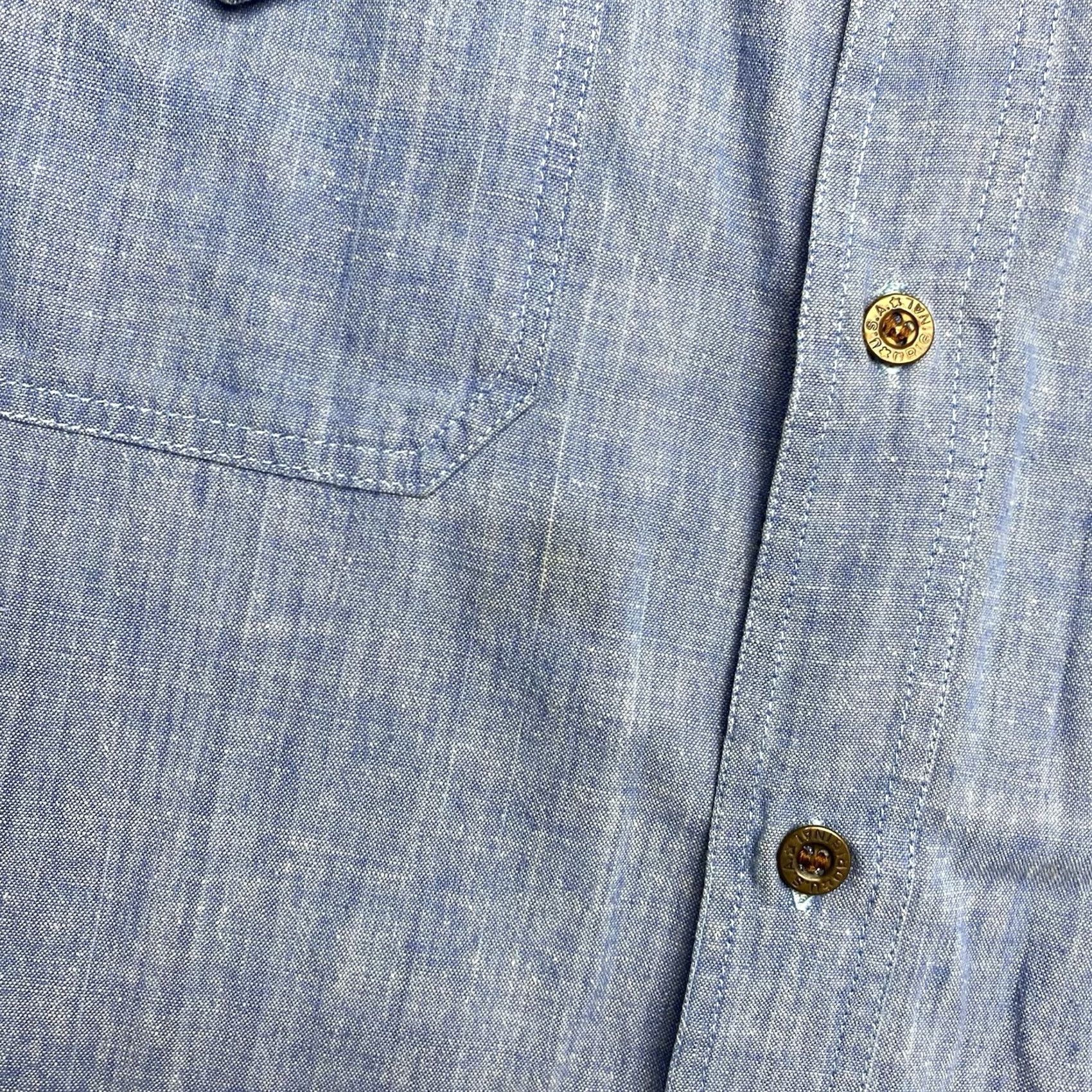 Vintage VINTAGE Helen Cerda Baja Shirt Mens M Blue Cotton Chambray Embroidered 50s 60s Retro Button-Up Collar Spread Size US M / EU 48-50 / 2 - 4 Thumbnail