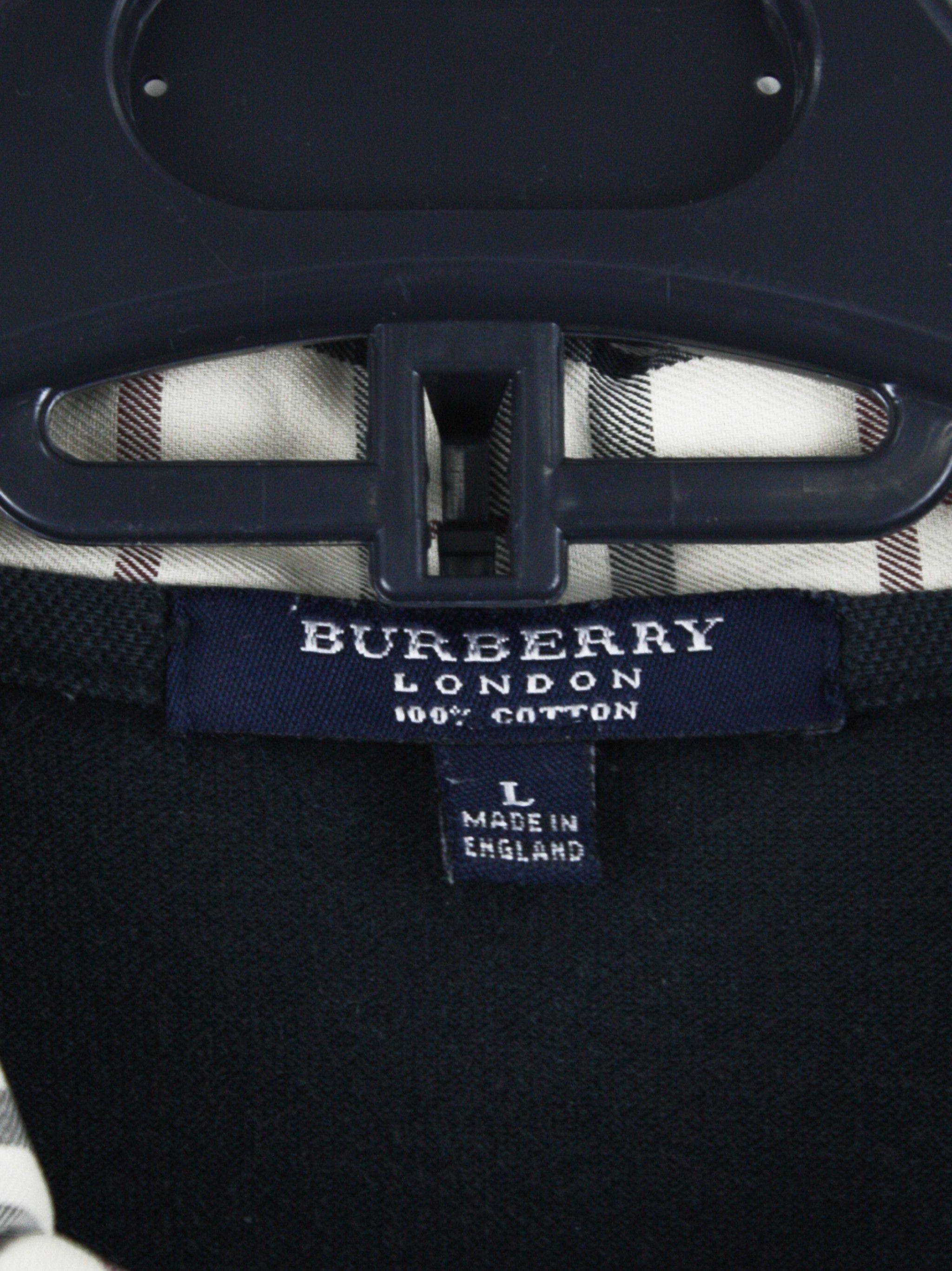 Burberry Burberry Blue Polo Shirt Nova Check Collar Vintage Size US L / EU 52-54 / 3 - 4 Thumbnail