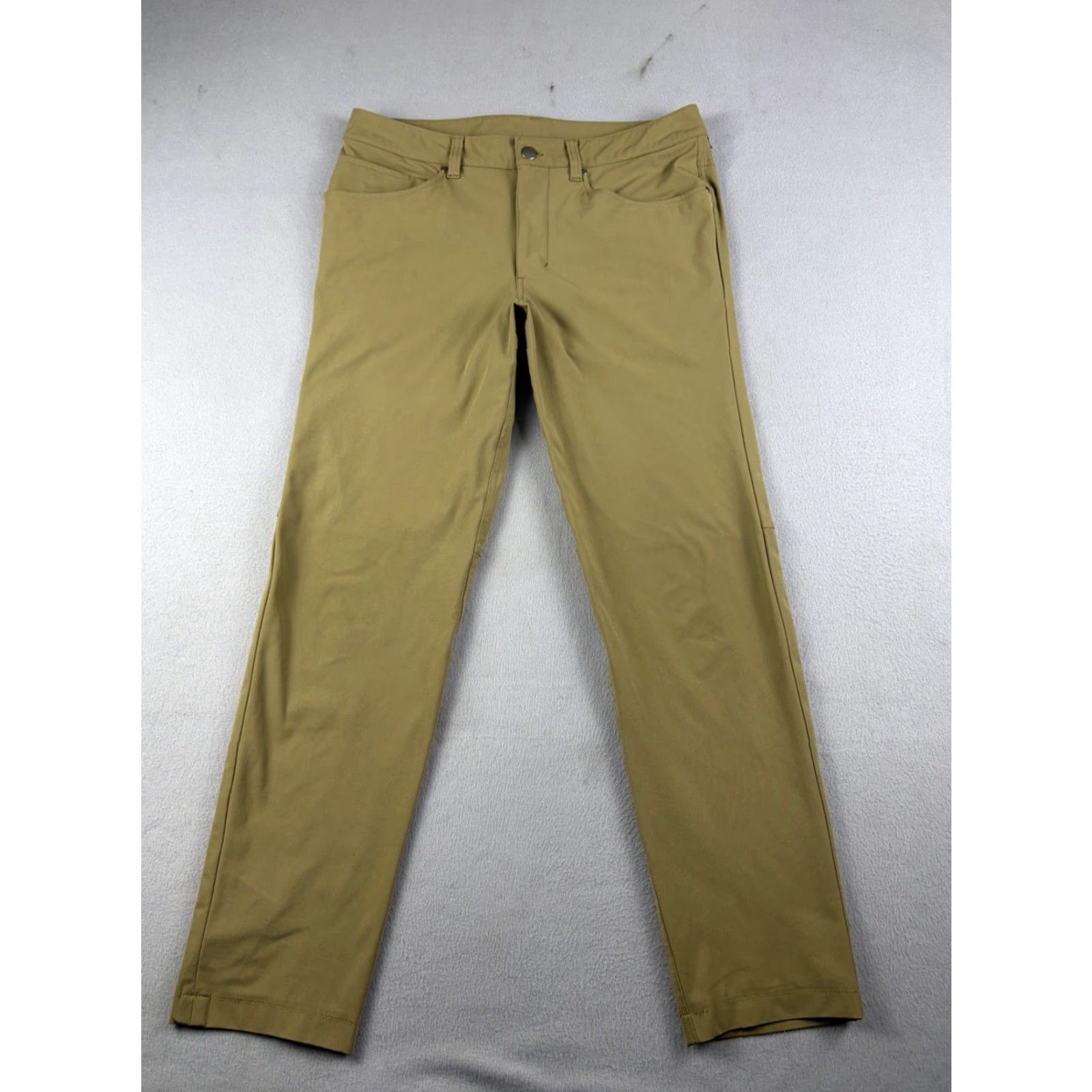 Lululemon Lululemon Pants Slim Fit Mens 33x28 Brown Polyester Blend Chino Flat Front 32-28 Inseam Slim Leg Casual Travel 90s? Size US 33 - 2 Thumbnail