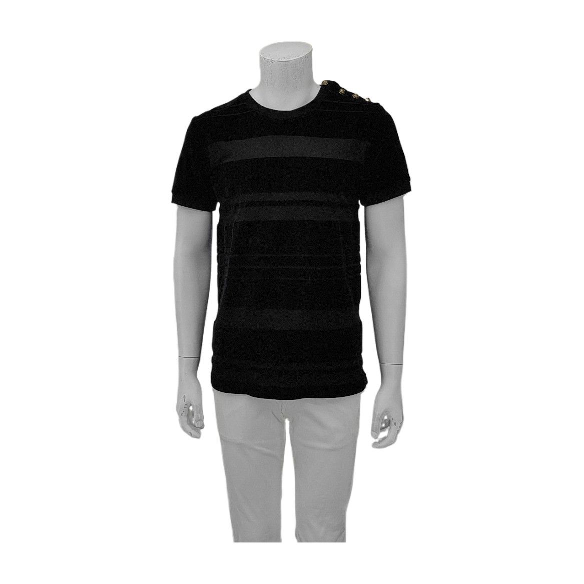Balmain Balmain Striped Cotton T-Shirt Size L Size US L / EU 52-54 / 3 - 1 Thumbnail