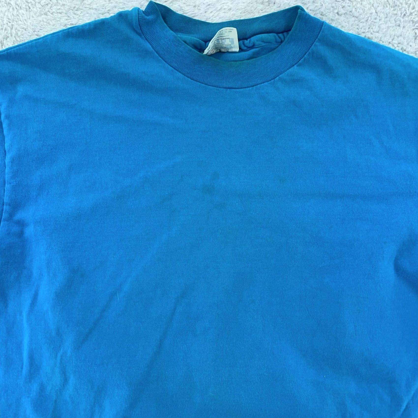 Hanes VINTAGE Hanes Beefy T-Shirt Mens M Blue Cotton Short Sleeve USA Shirt Size US M / EU 48-50 / 2 - 2 Thumbnail