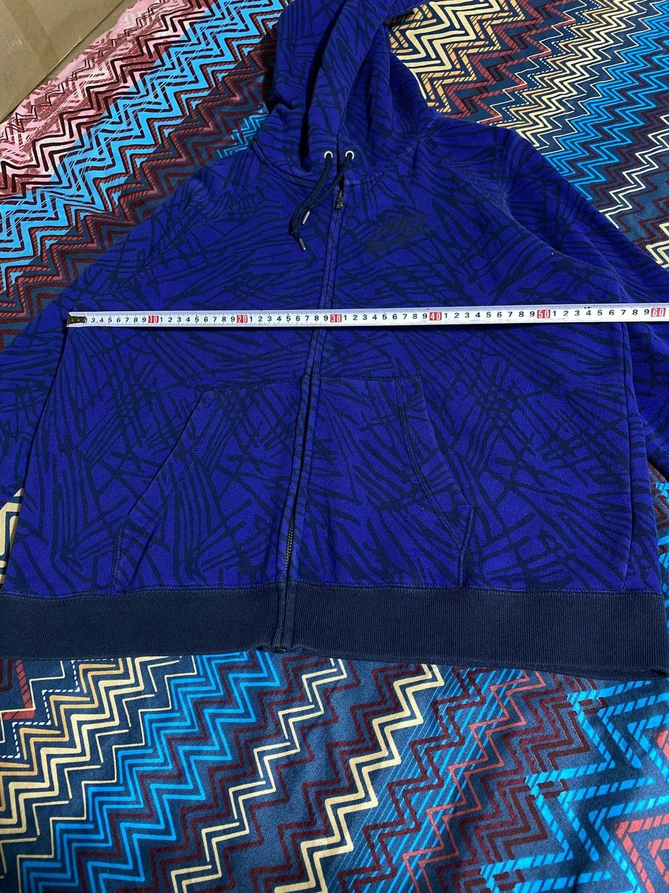 Nike × Vintage Vintage Nike Zip Up Hoodie Navy Black Y2K baggy oversize Size US XL / EU 56 / 4 - 12 Thumbnail