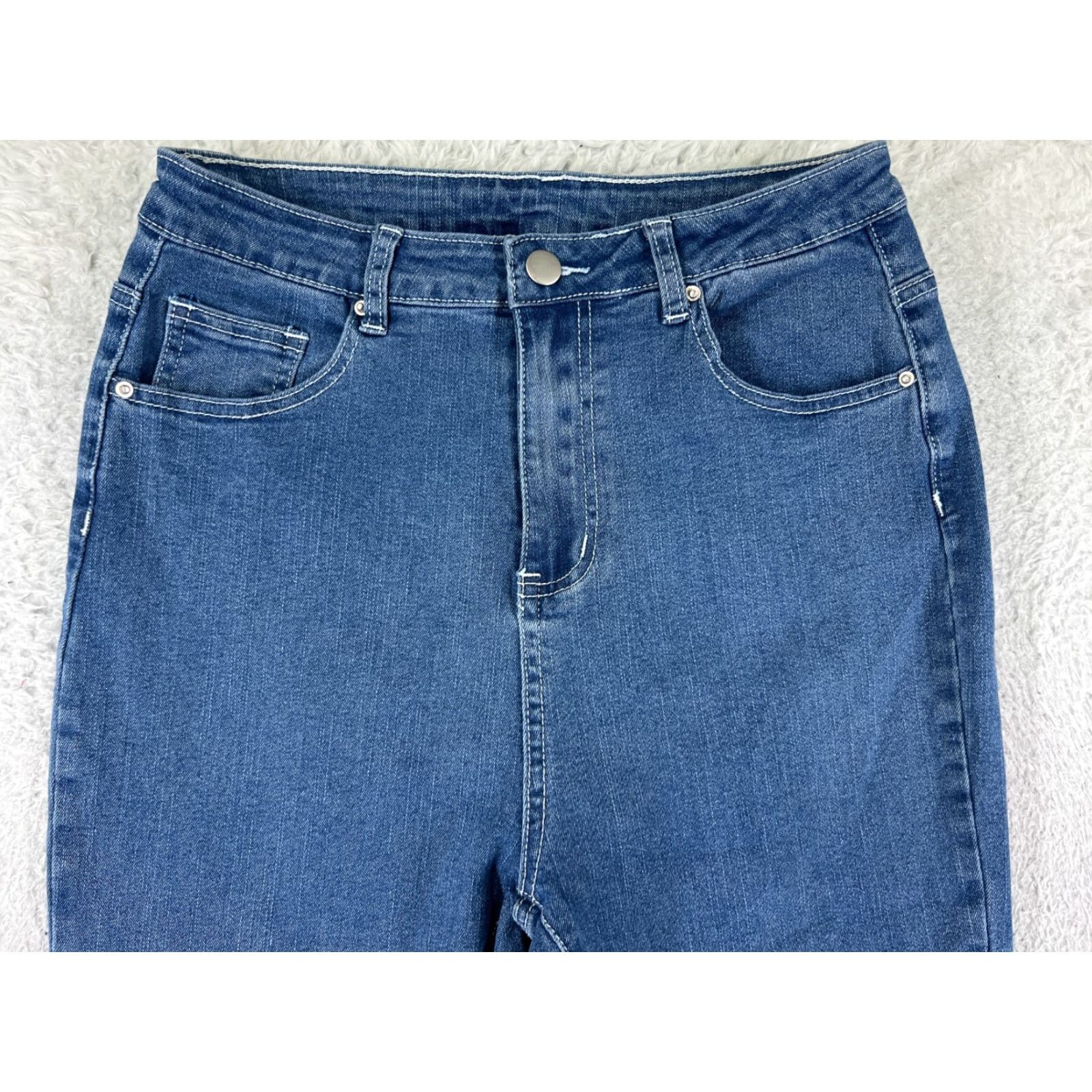 Shein VINTAGE SheIn Women's Jeans Flared High Waist Cotton Blend 24 Blue 90s Retro Womens Size 42" / US 20 - 7 Thumbnail