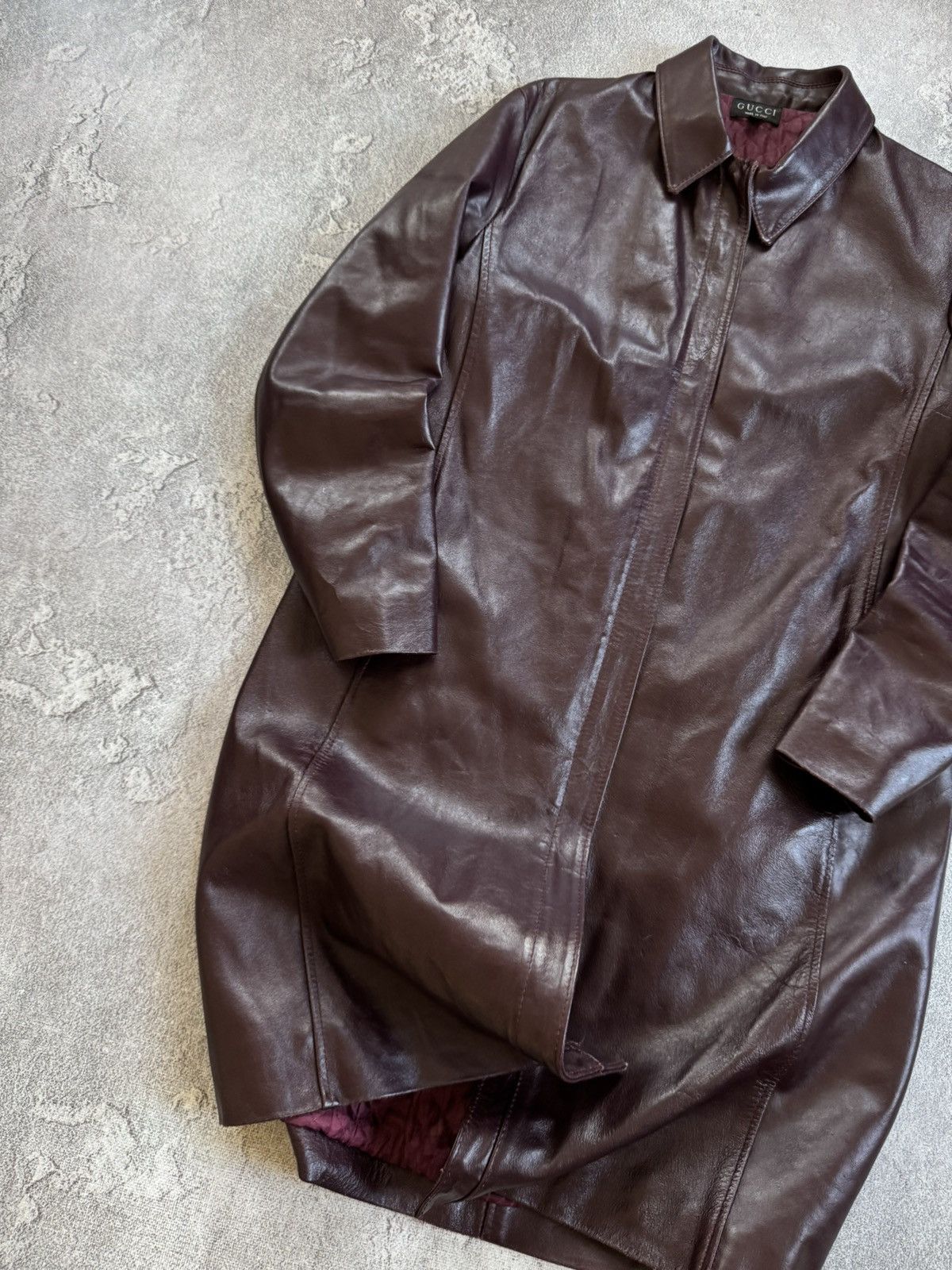 Gucci Gucci 46size retro vintage leather coat zip jacket 90s Size L / US 10 / IT 46 - 3 Thumbnail