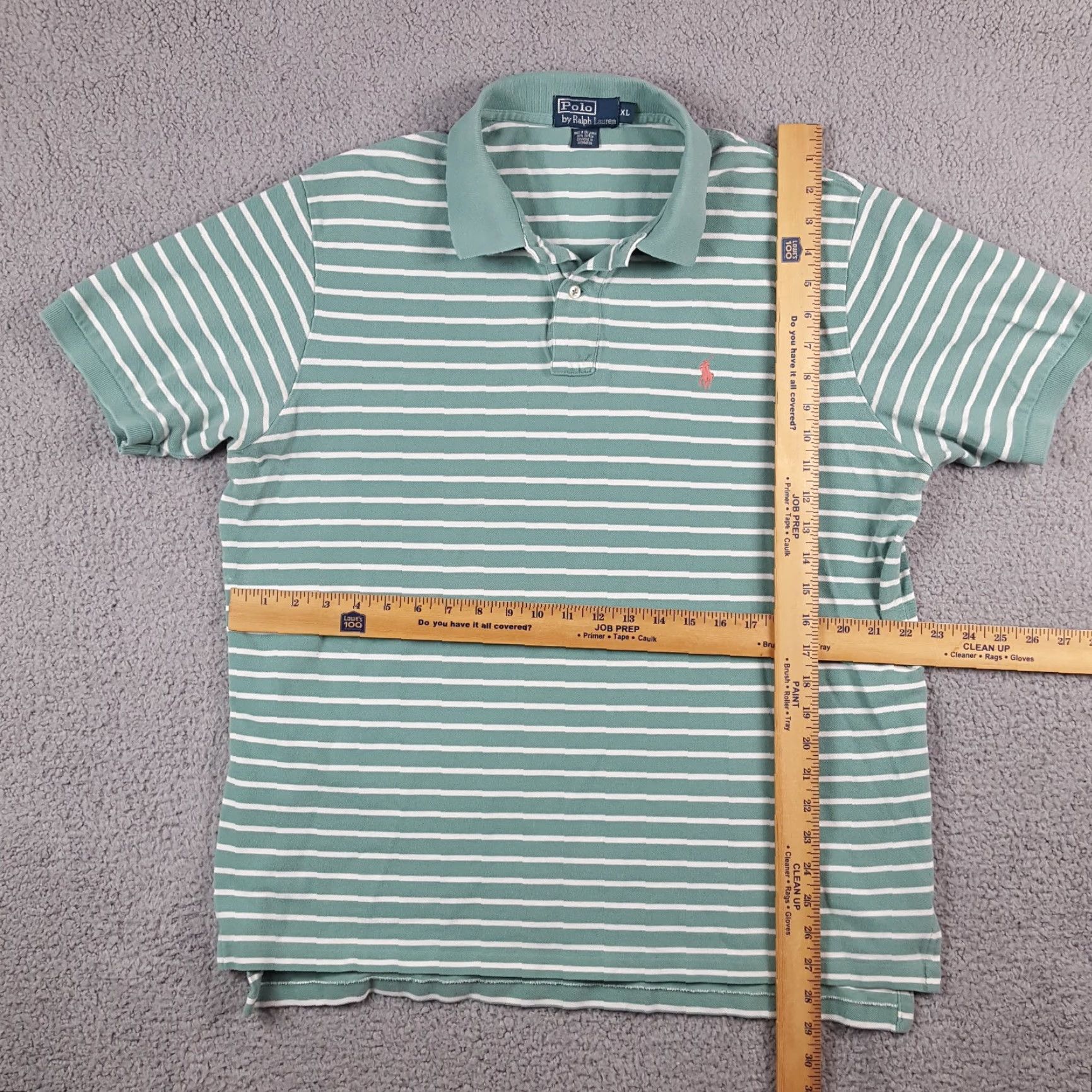 Ralph Lauren VINTAGE Ralph Lauren Striped Polo Shirt XL Seafoam Green Preppy Grunge Skate 90s Mens Size US XL / EU 56 / 4 - 5 Thumbnail