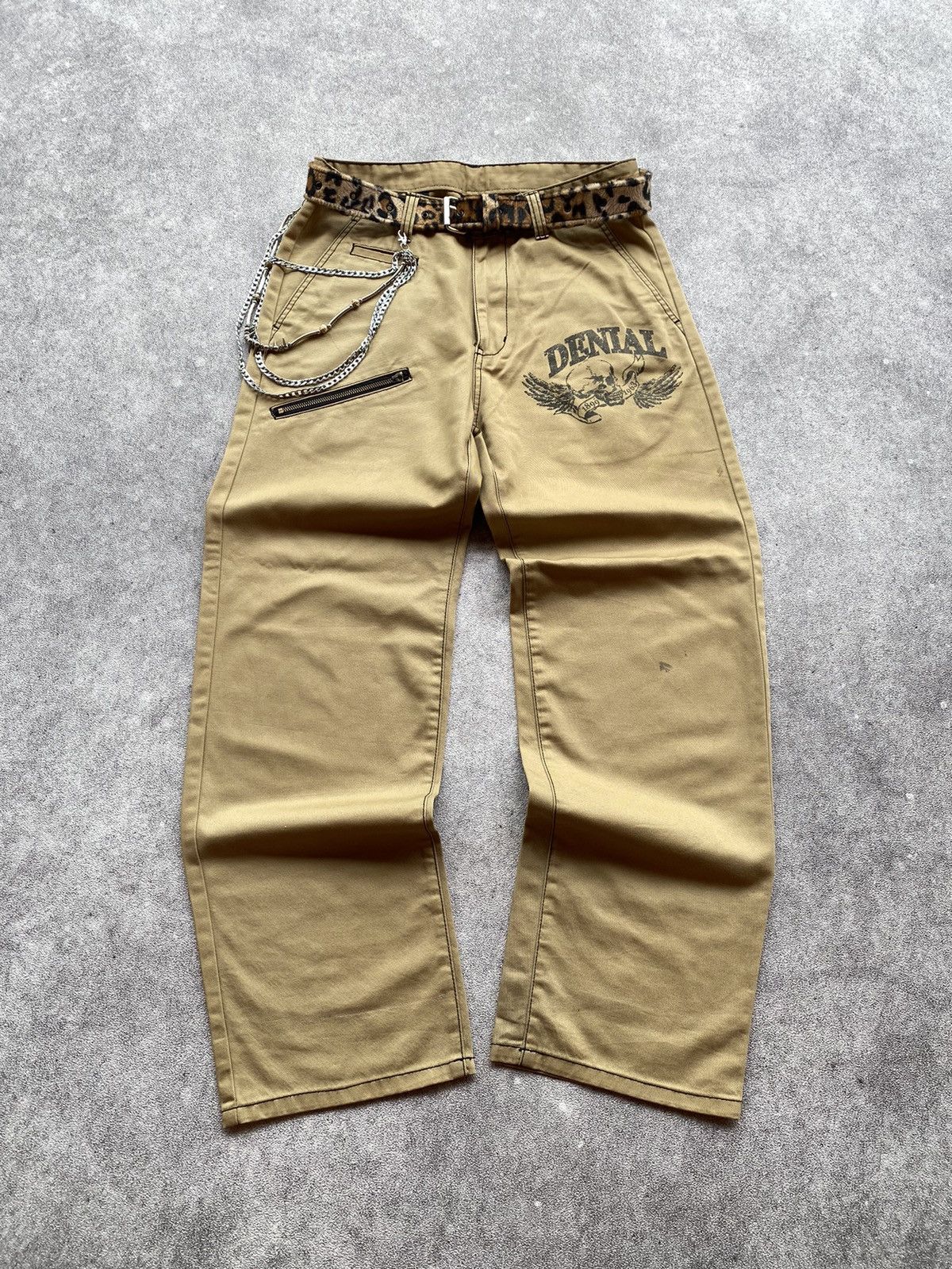 If Six Was Nine × Le Grande Bleu (L.G.B.) 2000s Denial Skull Y2K Baggy Pant Size US 34 / EU 50 - 2 Thumbnail