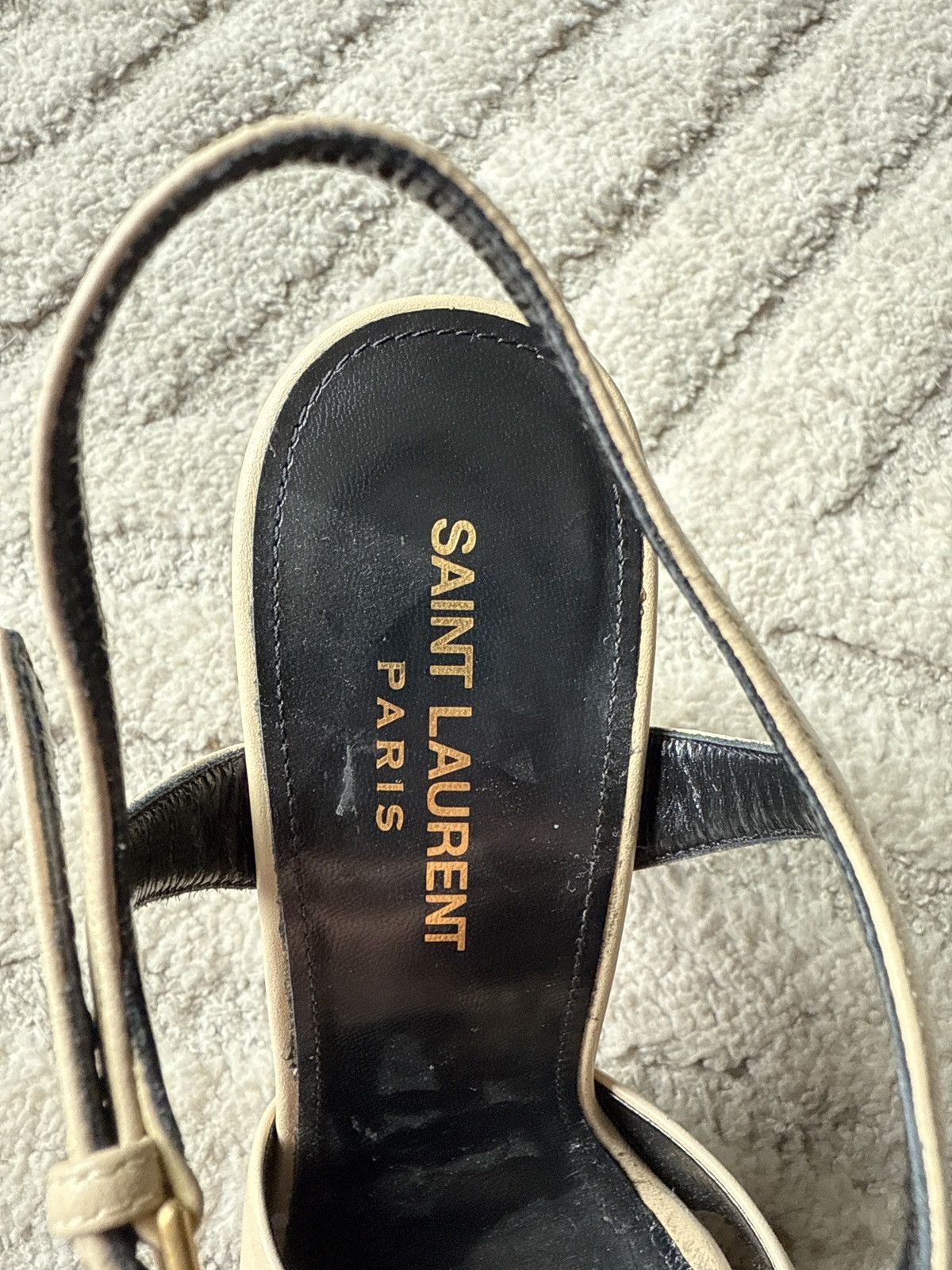 Saint Laurent Paris Saint Laurent Tan and brown leather platform sandals Size US 6 / IT 36 - 8 Thumbnail