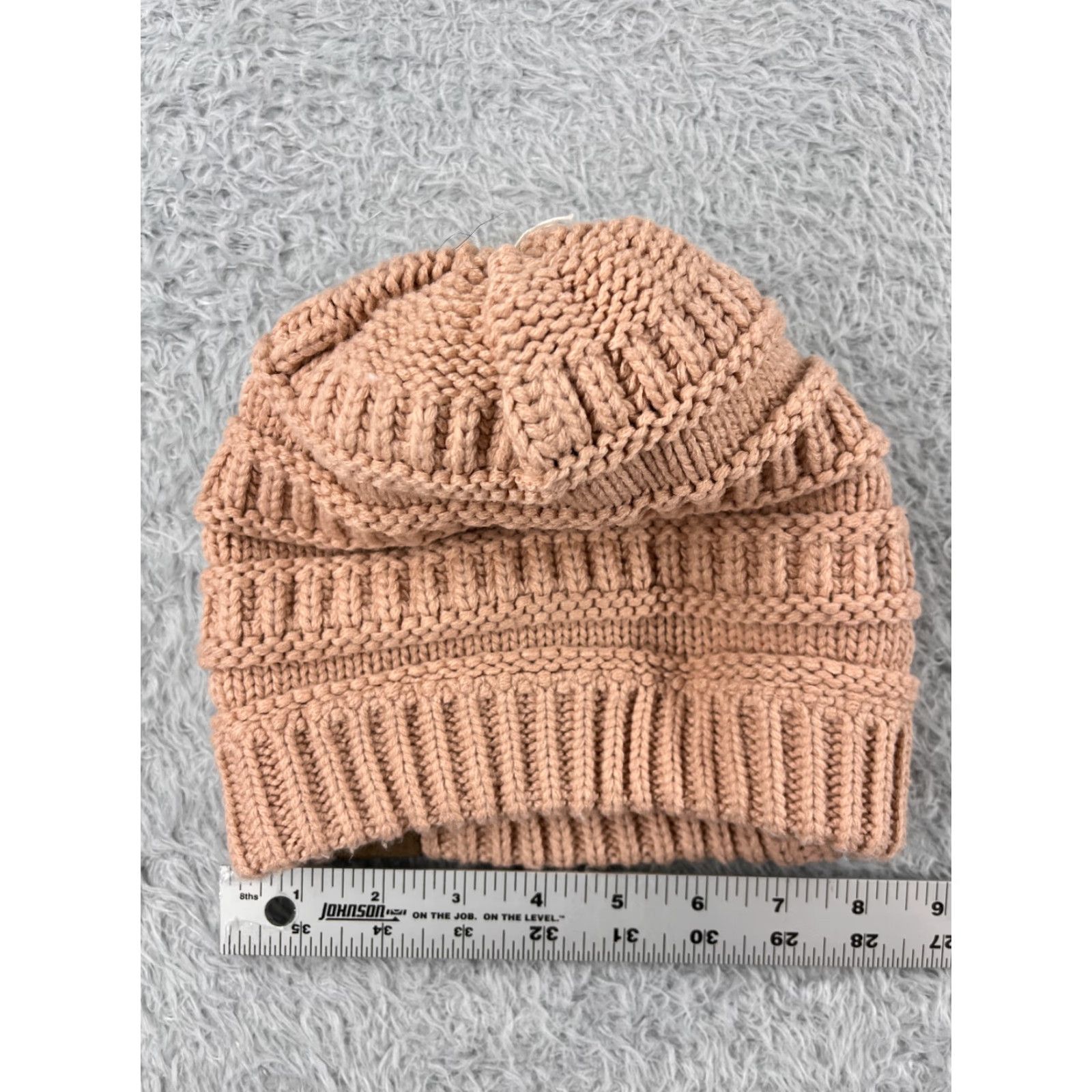Vintage C.C Exclusive Beanie Toque Womens One Size Pink Knit 100% Acrylic Winter Ski Pom Size ONE SIZE - 7 Thumbnail