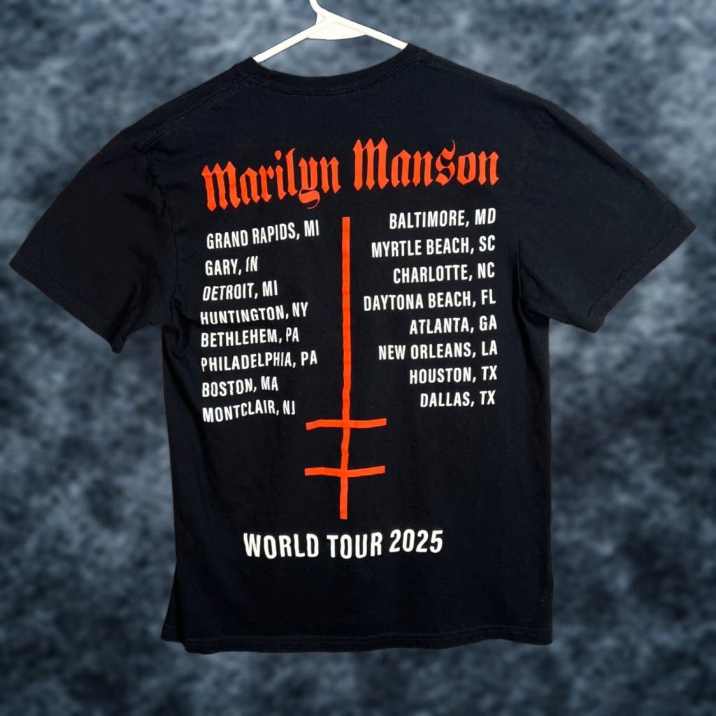 Vintage Marilyn Manson World Tour 2025 Black T-Shirt Size Medium Mens Size US M / EU 48-50 / 2 - 1 Thumbnail