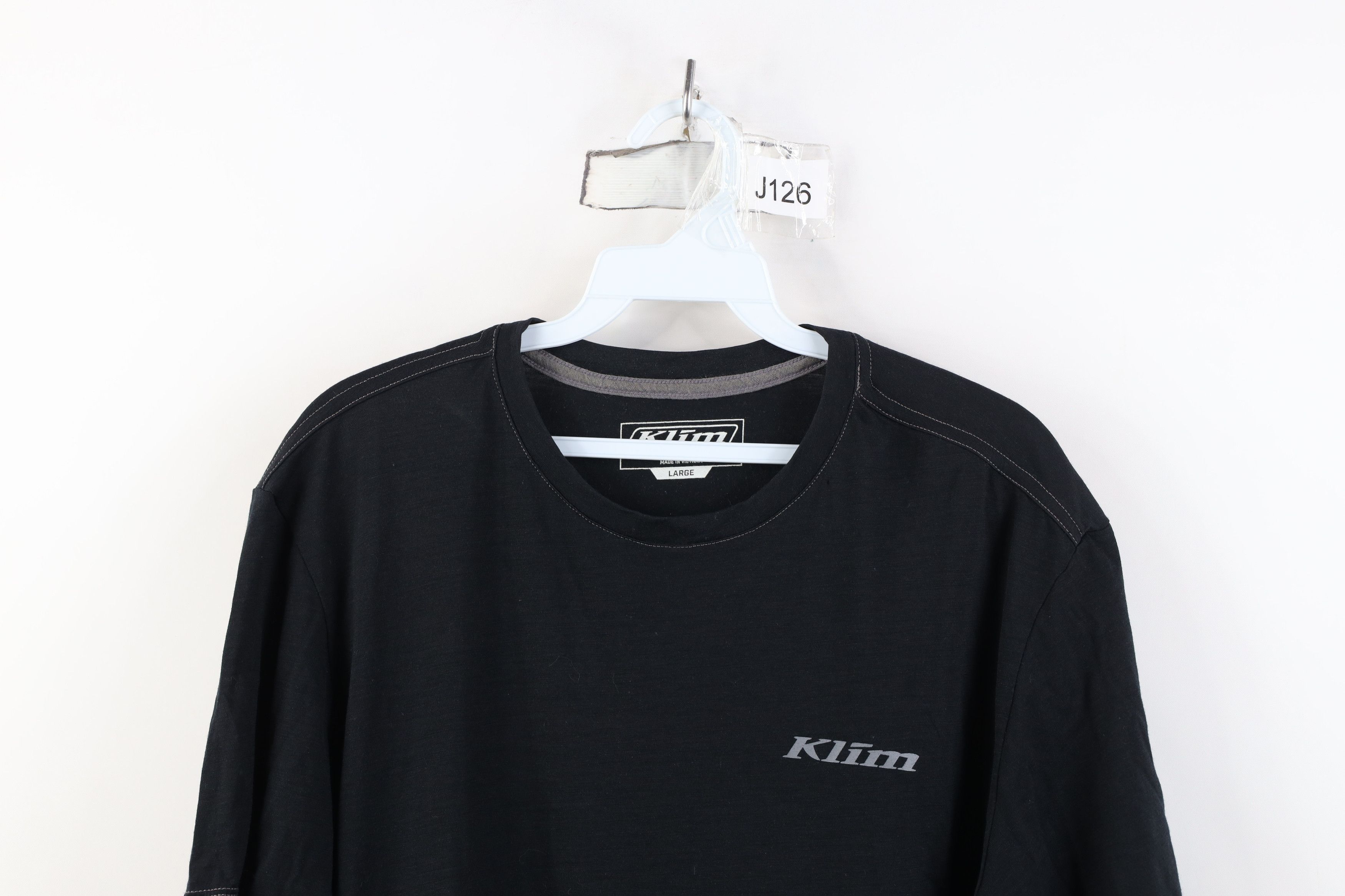 Vintage Klim Racing Spell Out Teton Merino Wool Knit T-Shirt Black Size US L / EU 52-54 / 3 - 2 Thumbnail