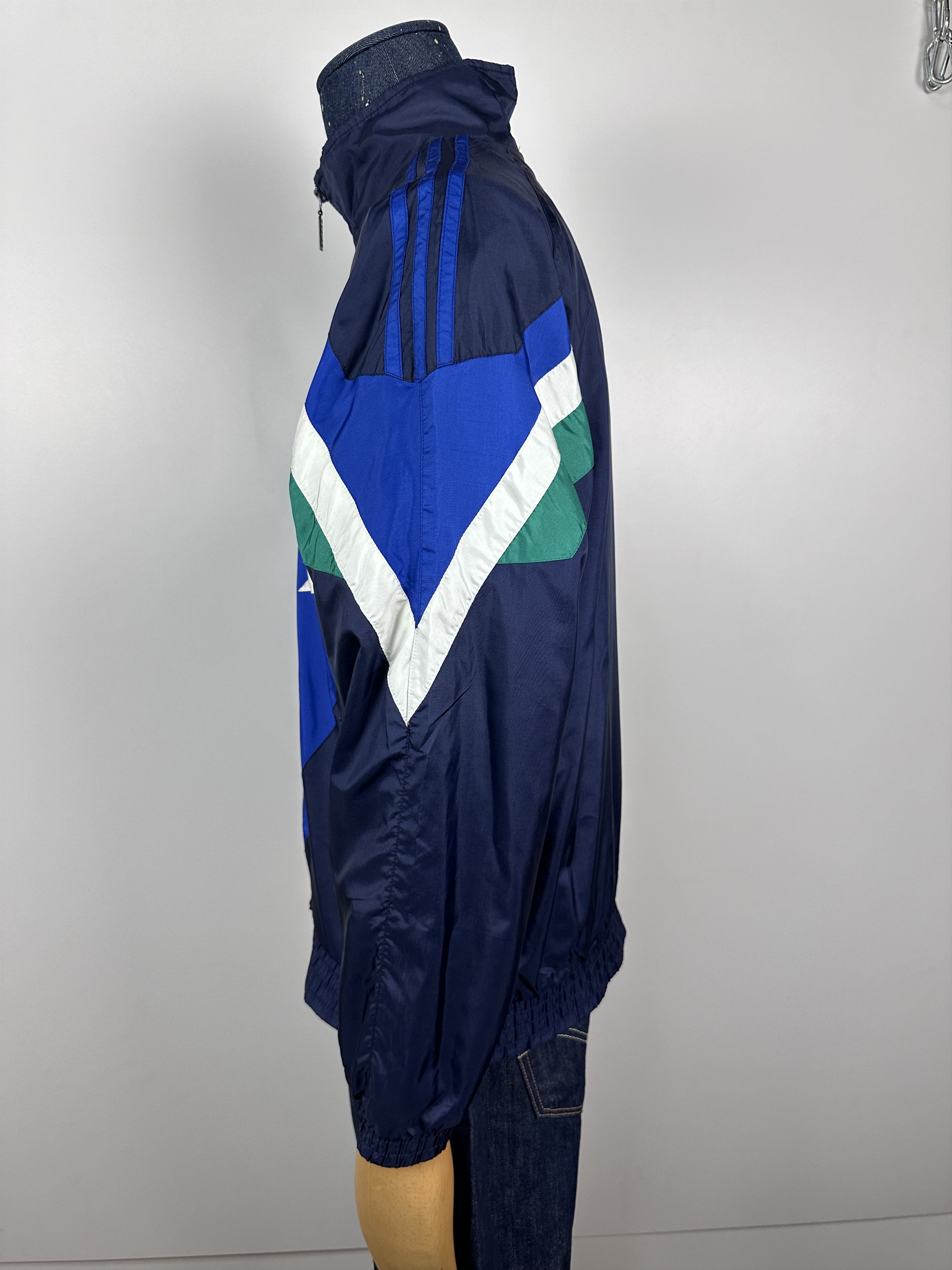 Adidas × Vintage Adidas Vintage 90s Blue Green Nylon Track Top Jacket Size M Size US M / EU 48-50 / 2 - 6 Thumbnail