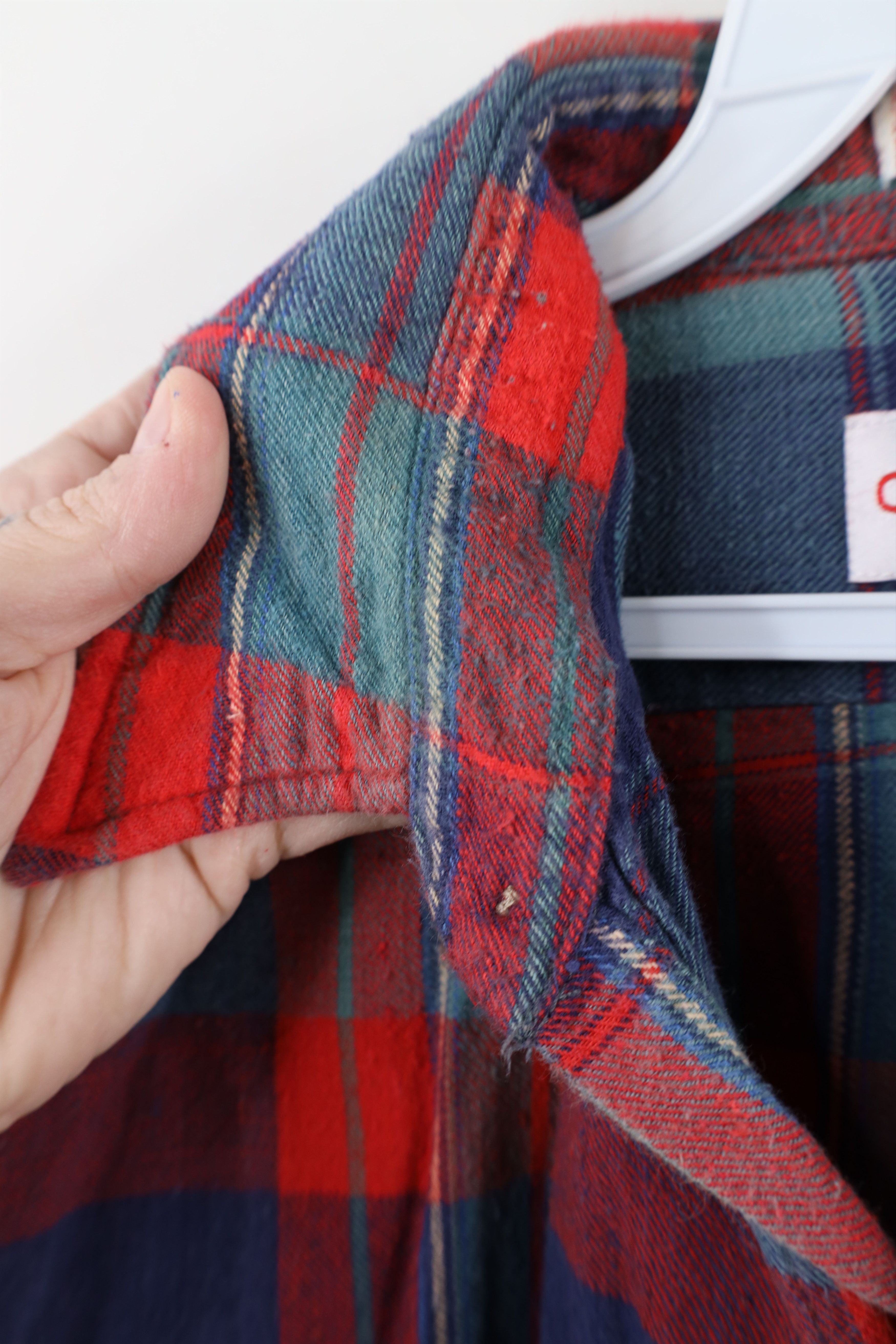 Vintage Vintage 70s Streetwear Faded Plaid Flannel Button Shirt Size US L / EU 52-54 / 3 - 10 Thumbnail