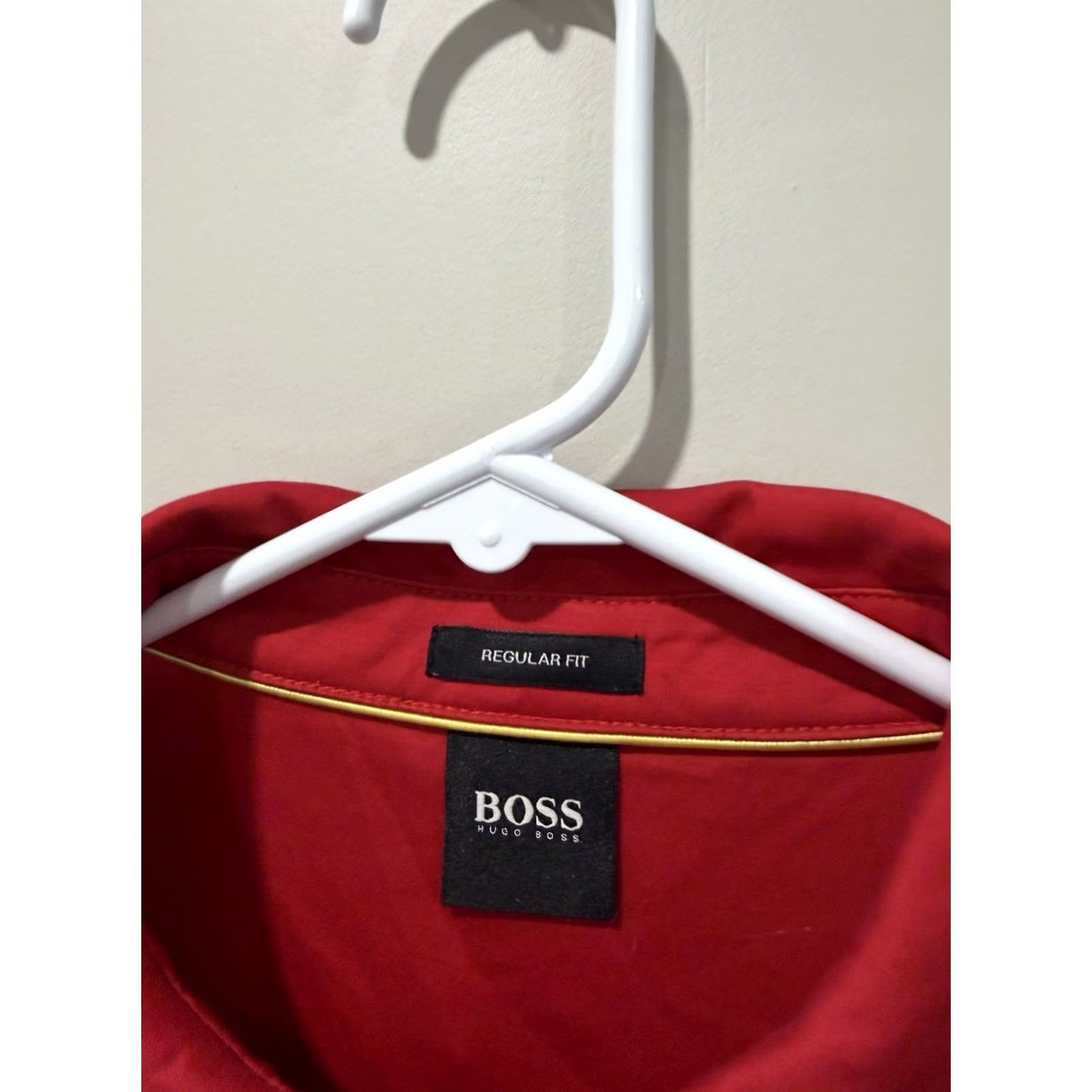Hugo Boss HUGO BOSS Polo Shirt Mens Medium Red Regular Fit Size US L / EU 52-54 / 3 - 3 Thumbnail