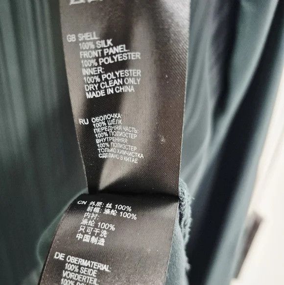 Reiss Adina Pintuck Forest Green Silk Long Slv Blouse Fall Spring Size M / US 6-8 / IT 42-44 - 10 Thumbnail