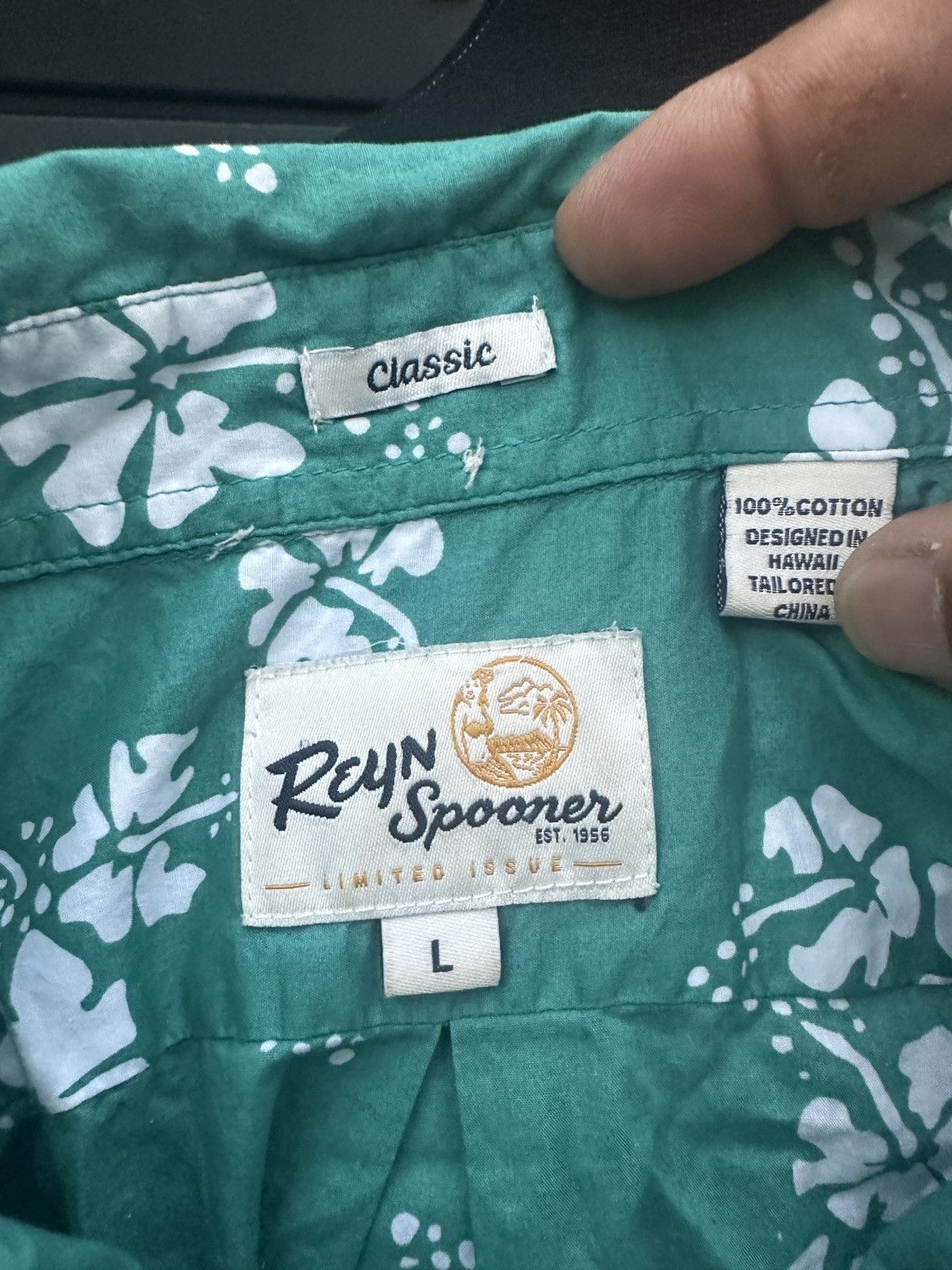 Reyn Spooner PreOwned Reyn Spooner Green Hawaiian Print Men's L Size US L / EU 52-54 / 3 - 4 Thumbnail
